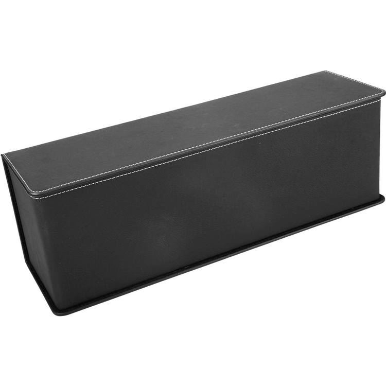 Black/Silver Leatherette Single Wine Box w/ Tools 2