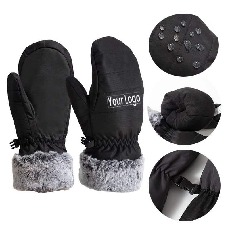 Plush Snowboard Skiing Mittens Gloves 2