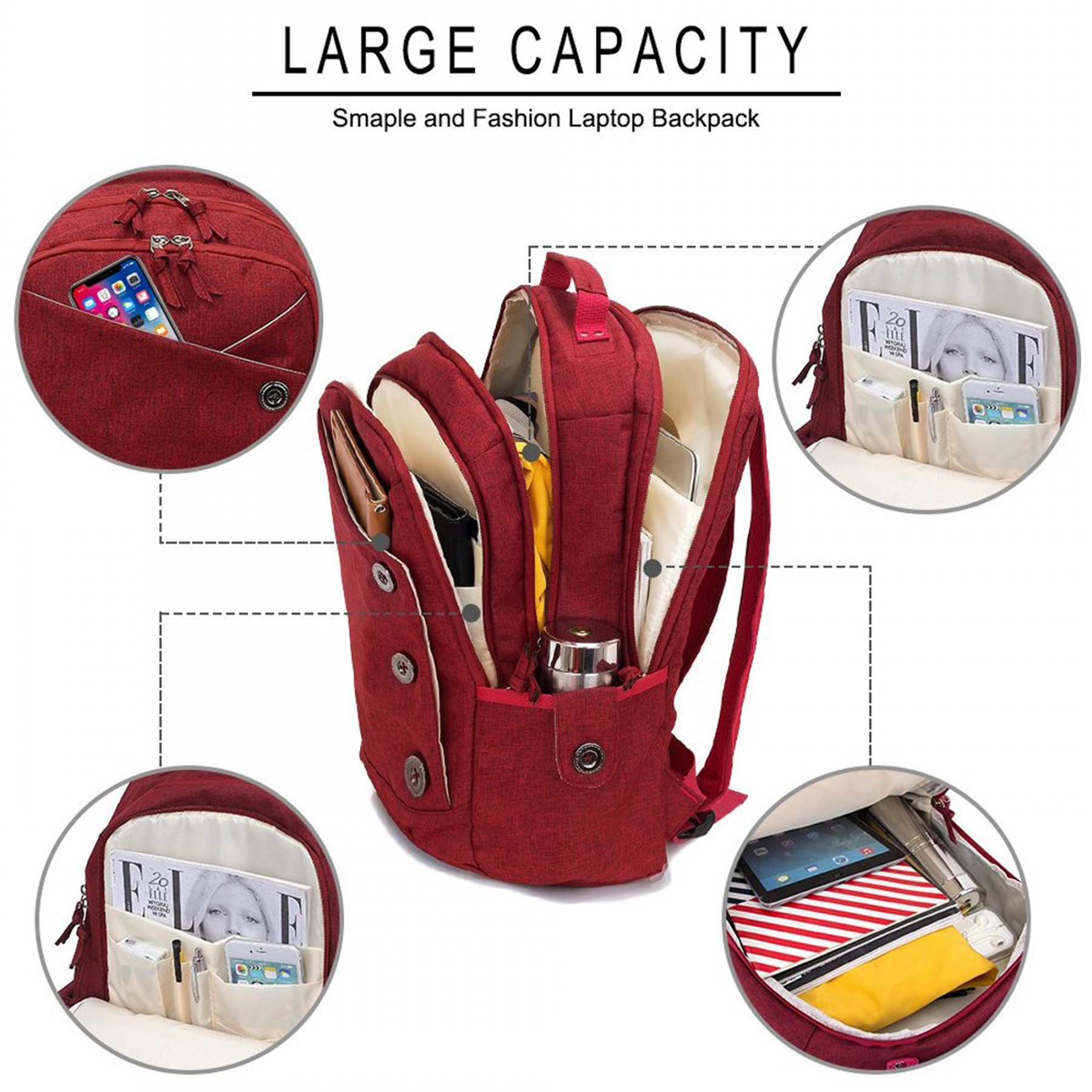 Water Resistant Travel Backpacks With Usb Charging 3