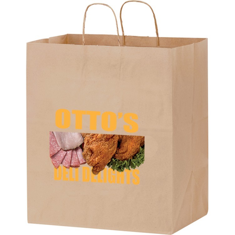 Natural Kraft Paper Shopper with Twisted Paper Handles - Take-Out Bag 2