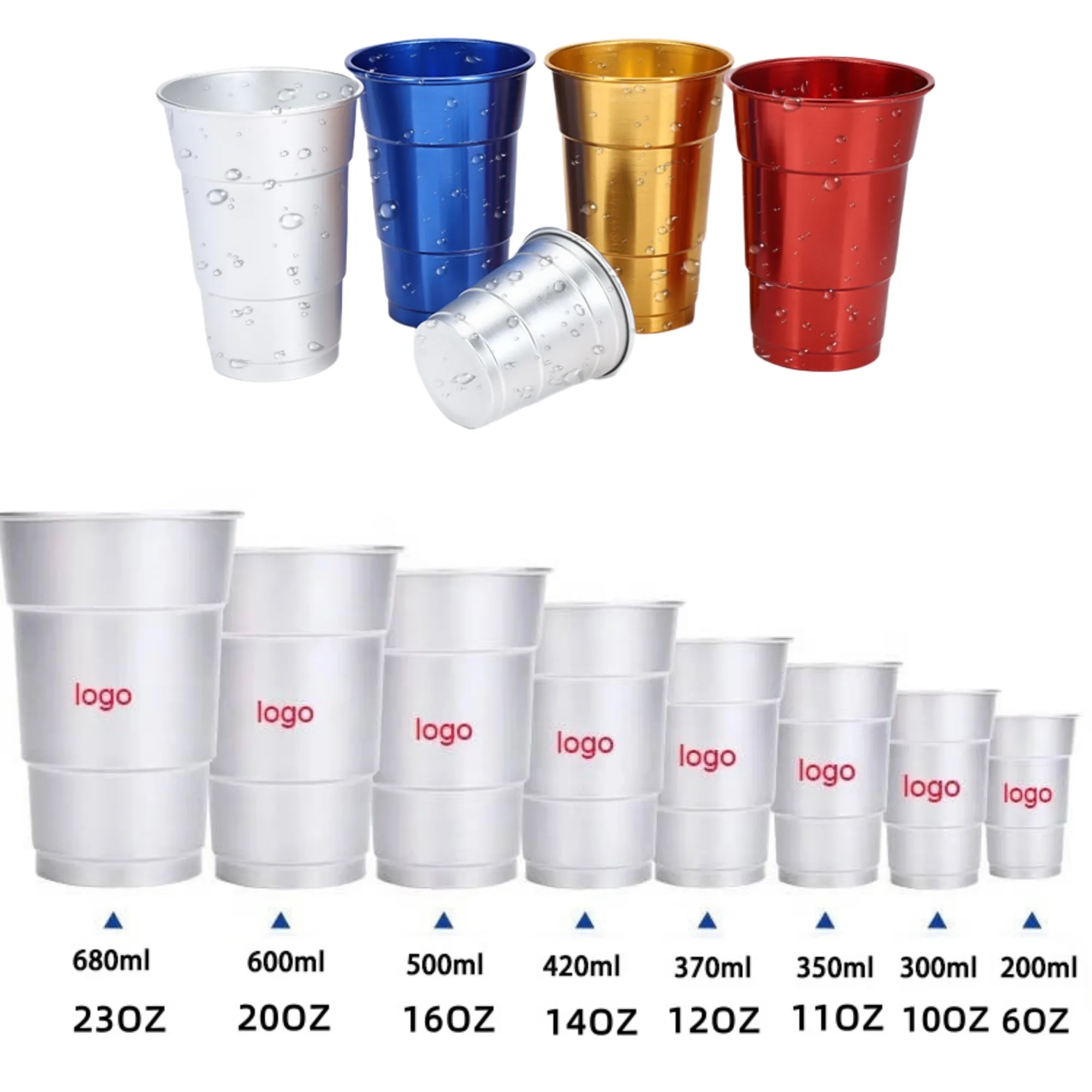 16 Oz Aluminum Reusable Stadium Party Beer Cup 5