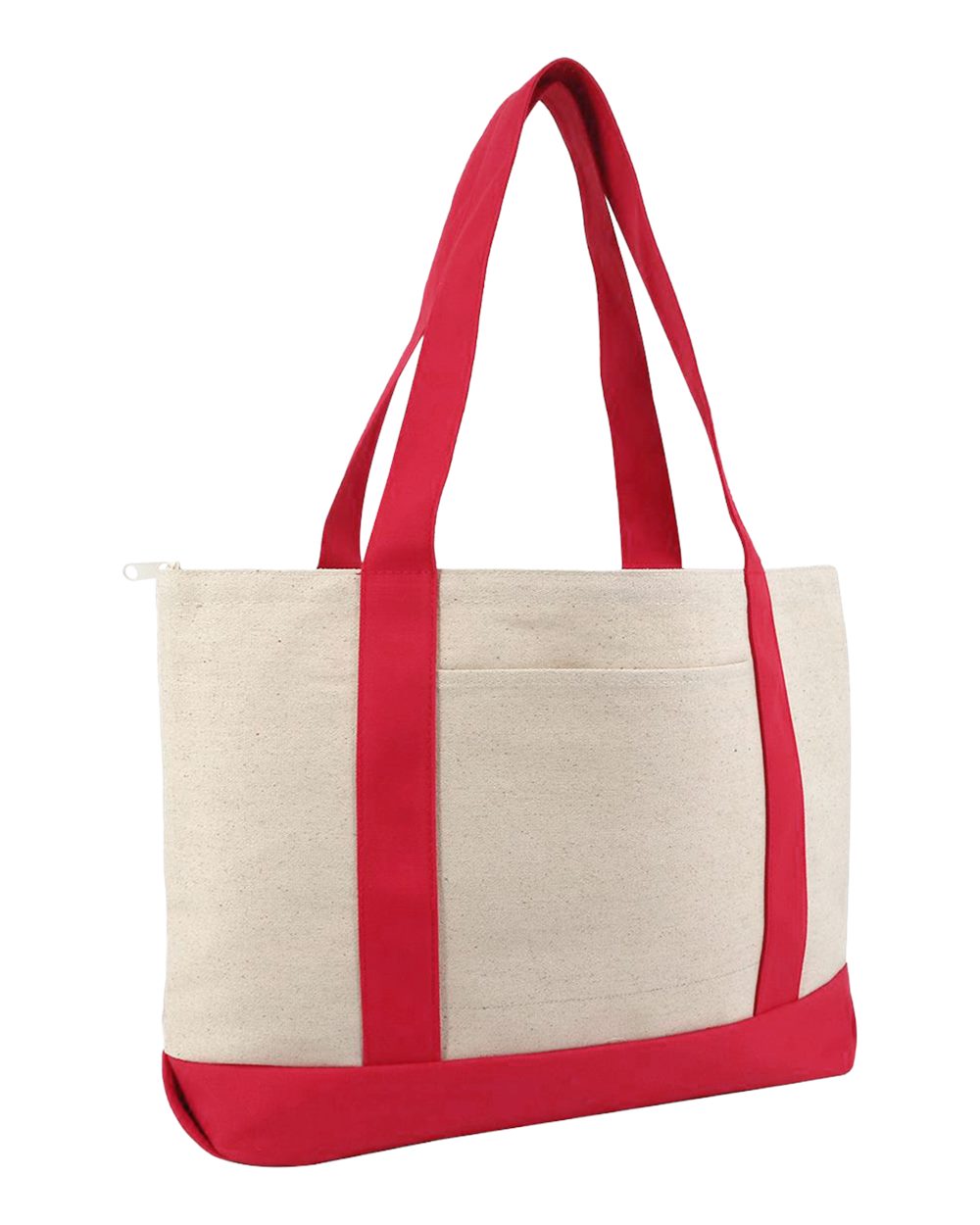 Large Zippered Cotton Canvas Tote - 8862, custom tote bag with logo imprint 6