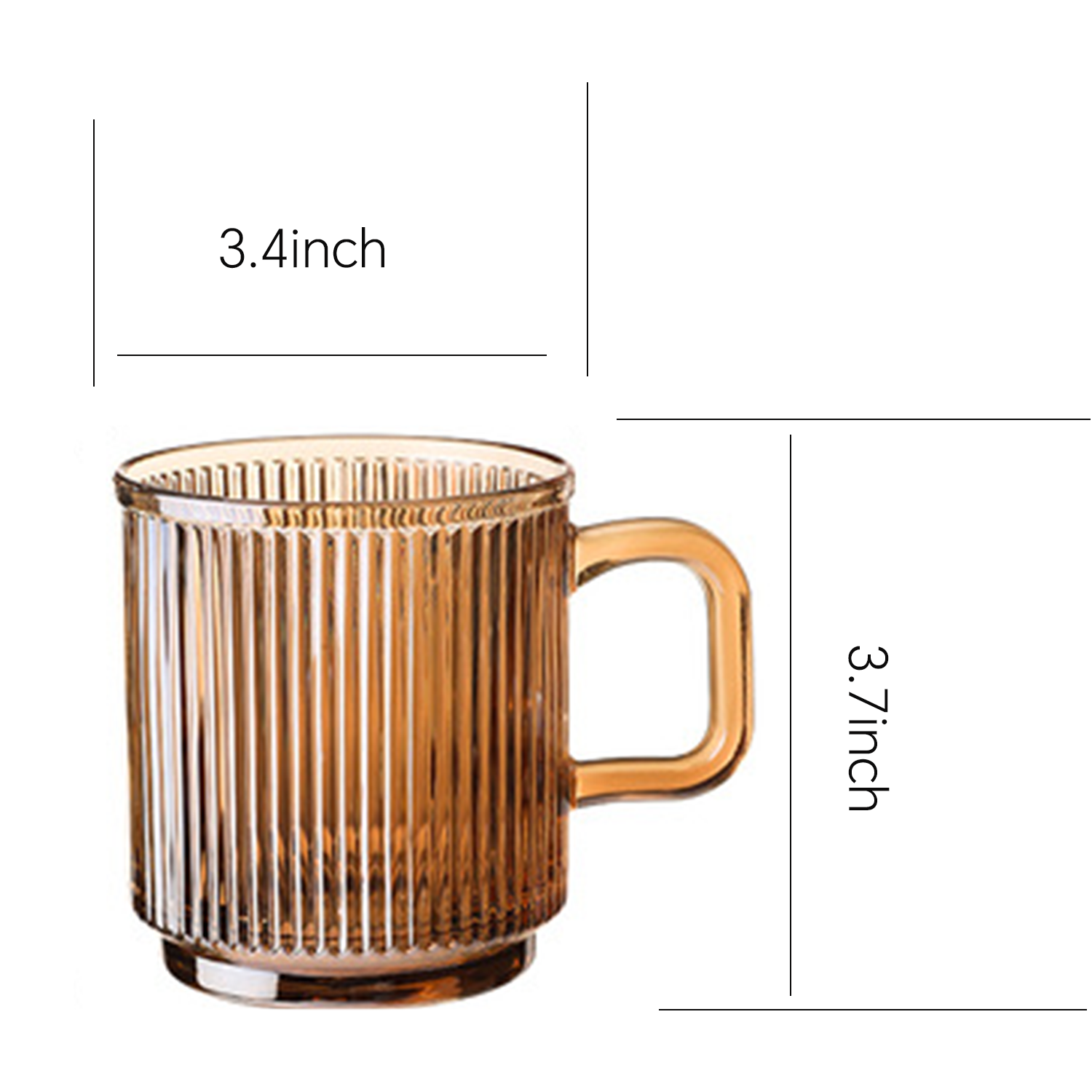 12oz Vertical Stripes Glass Mug w/Handle 2