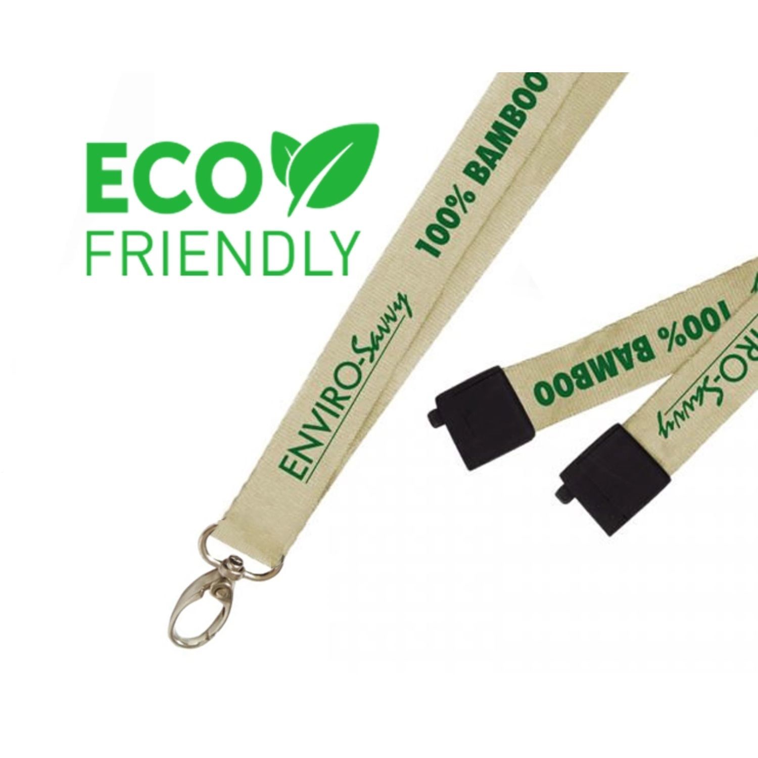 Eco-friendly Bamboo Biodegradable Lanyard w/ Safety Breakaway 1