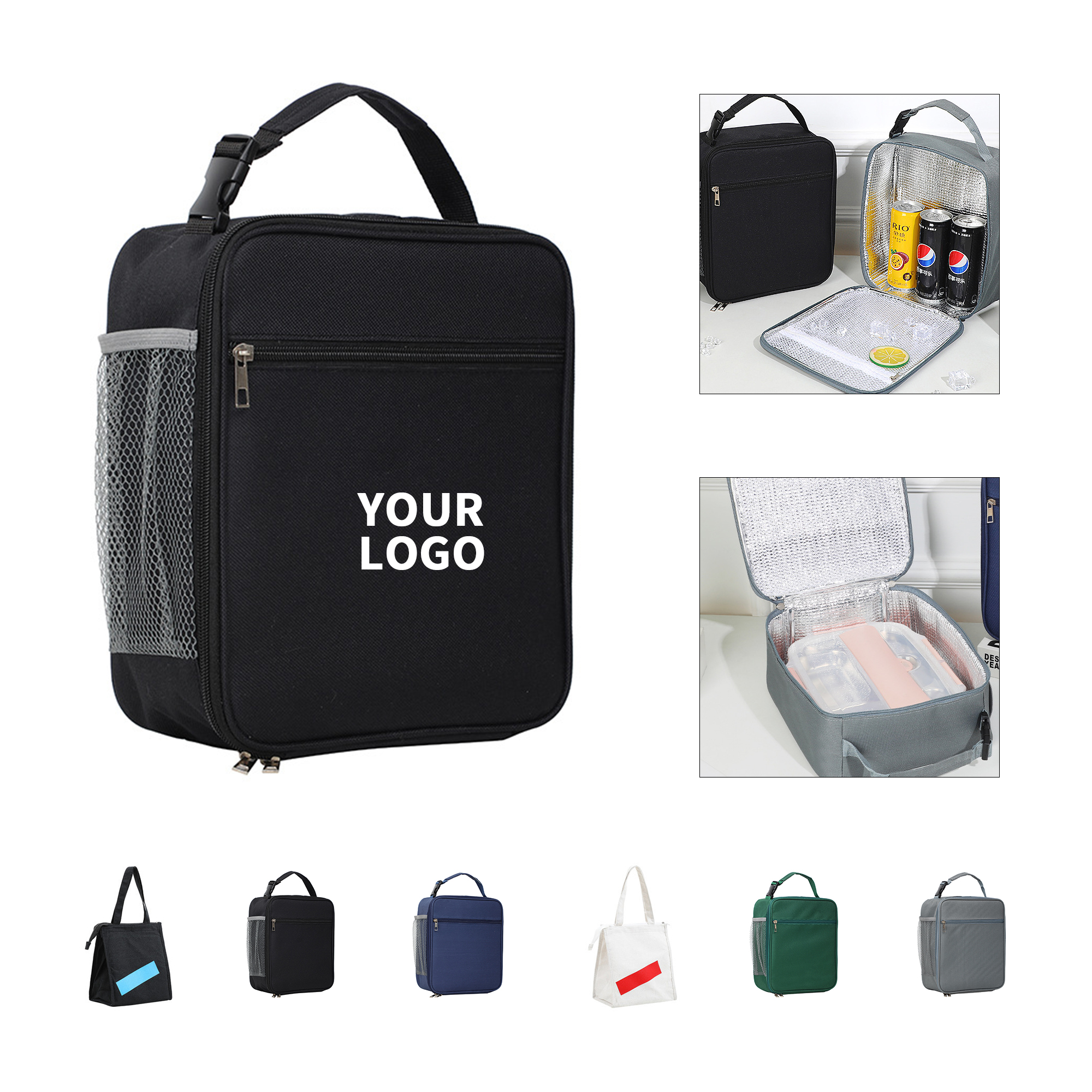 Insulated Oxford Lunch Bag 10.04 x 8.46 x 4.13" 8