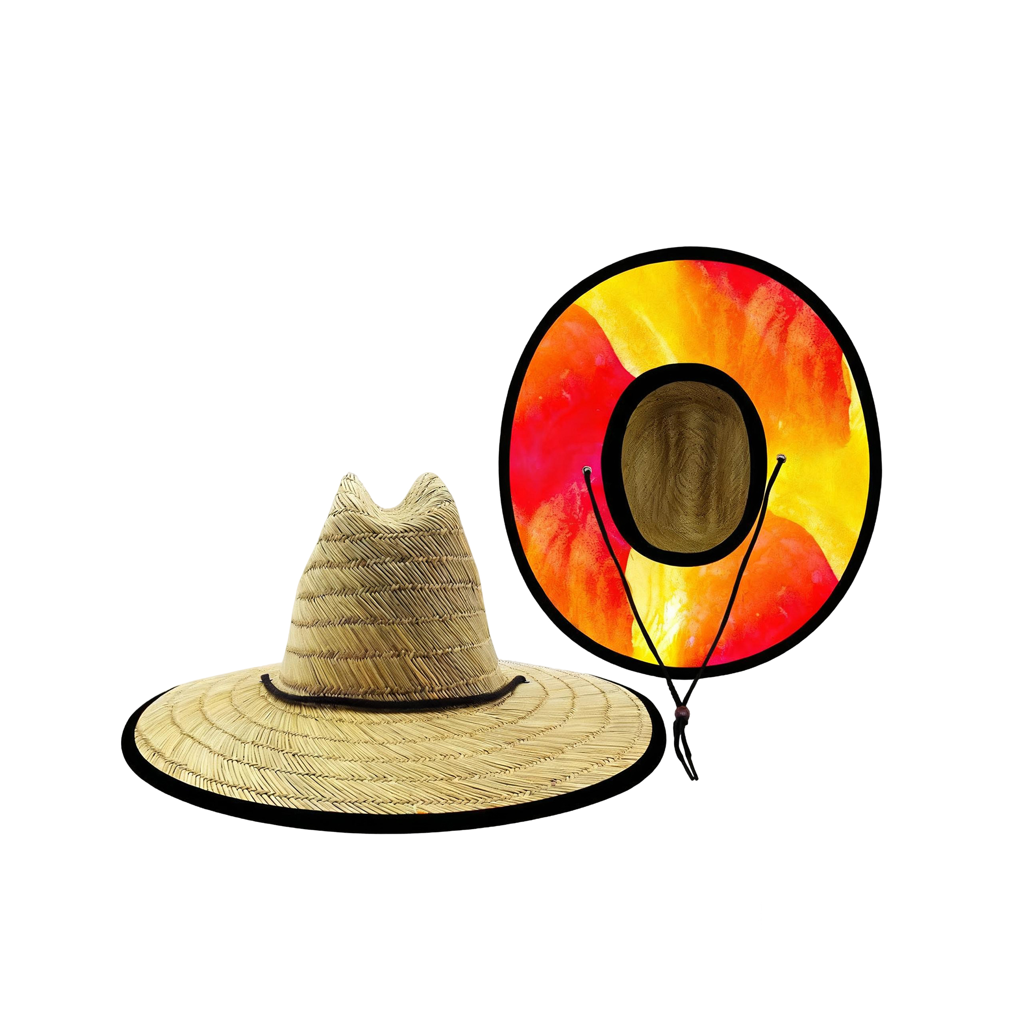 Wide Brim Straw Sun Hat With Adjustable Cord 5