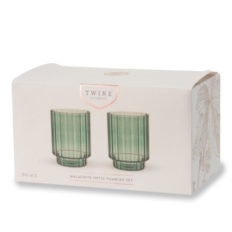 Twine Living® Malachite Optic Tumbler, set of 2 7