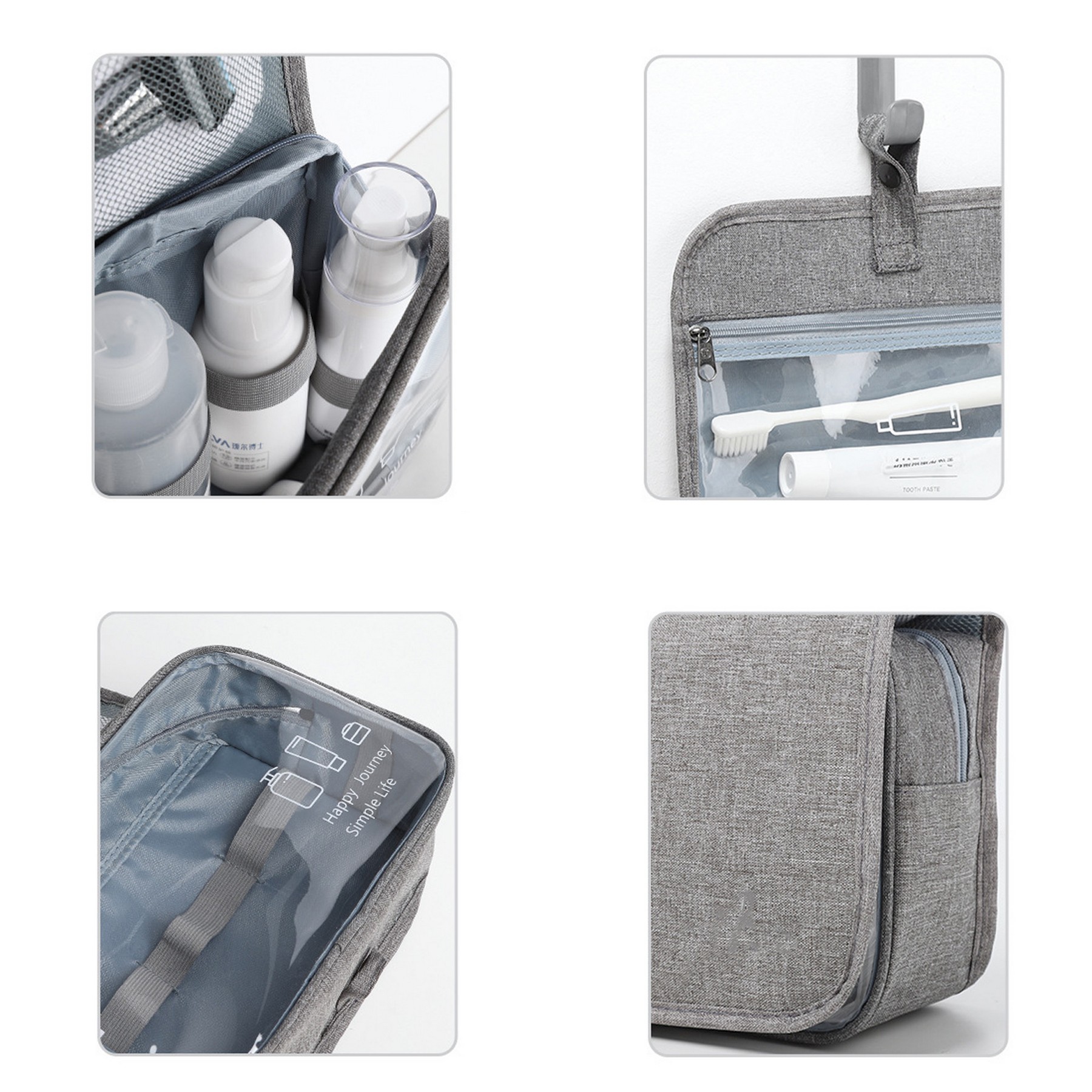 Travel Foldable Toiletry Bag With Hook 5
