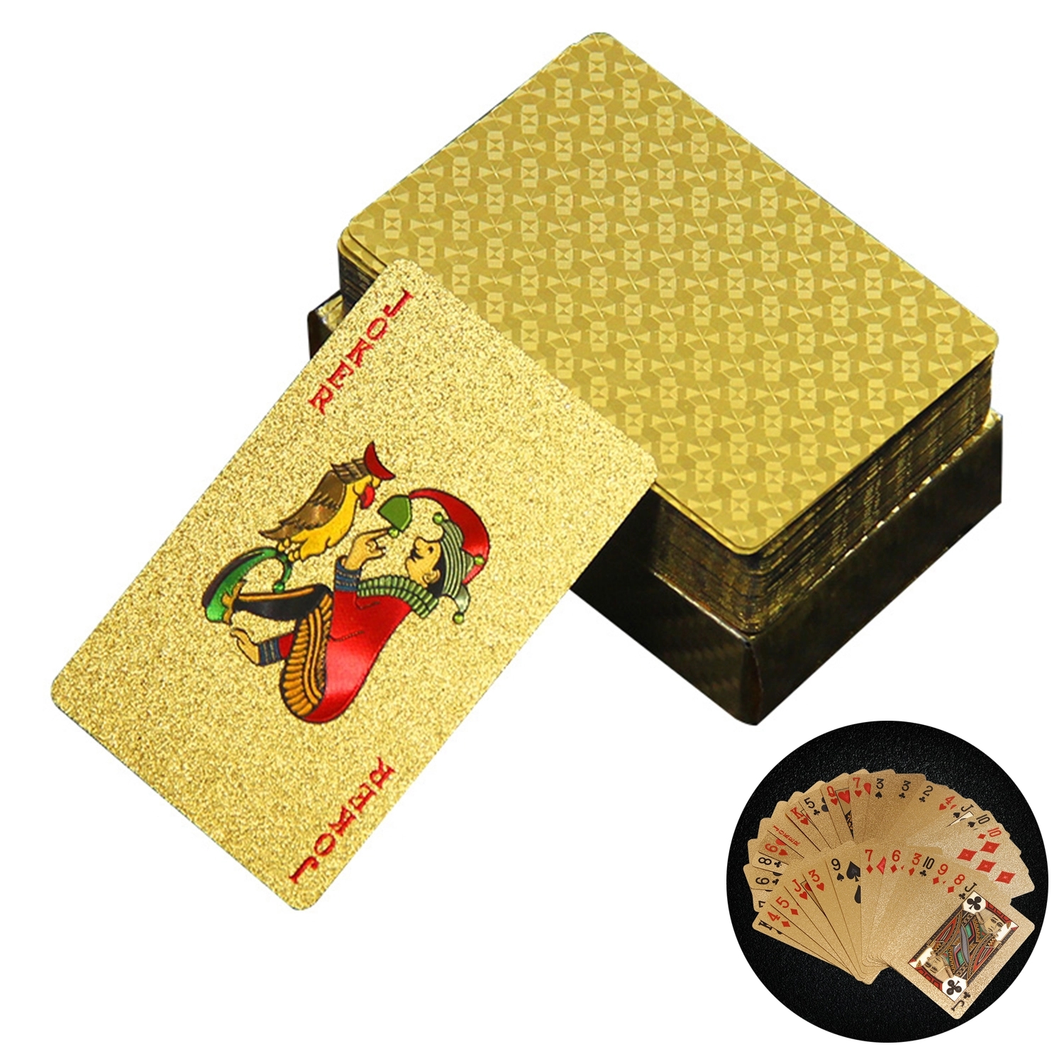 Golden Pvc Playing Cards Set 4