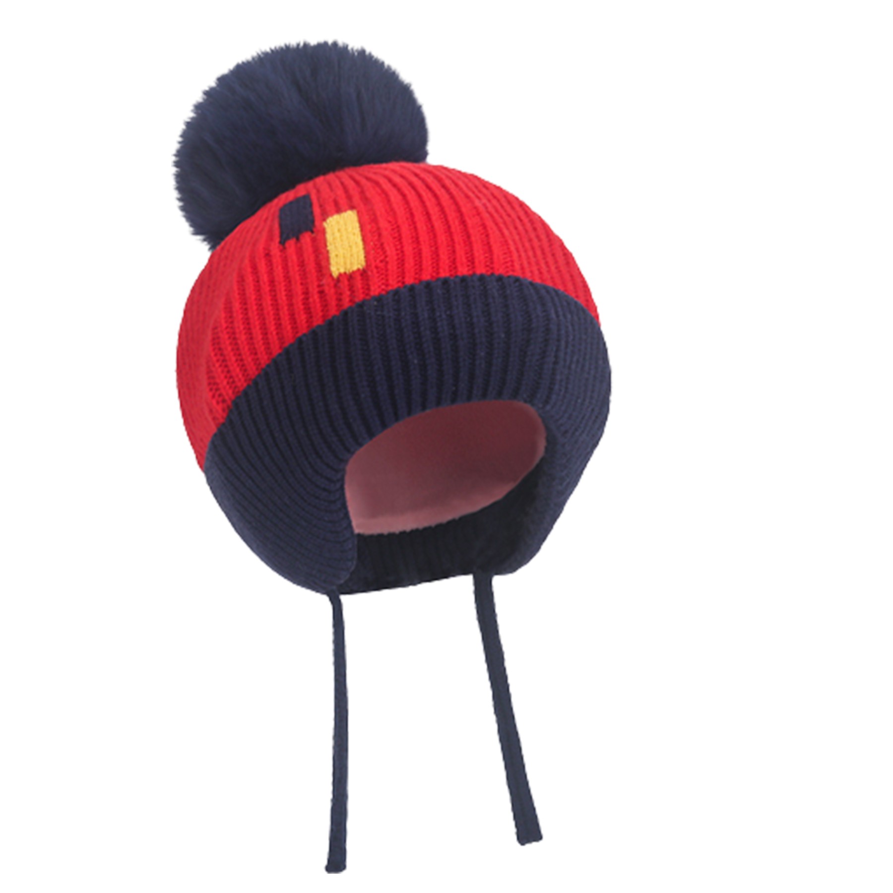 Contrast Pom-Pom Knitted Cap For Kids 3