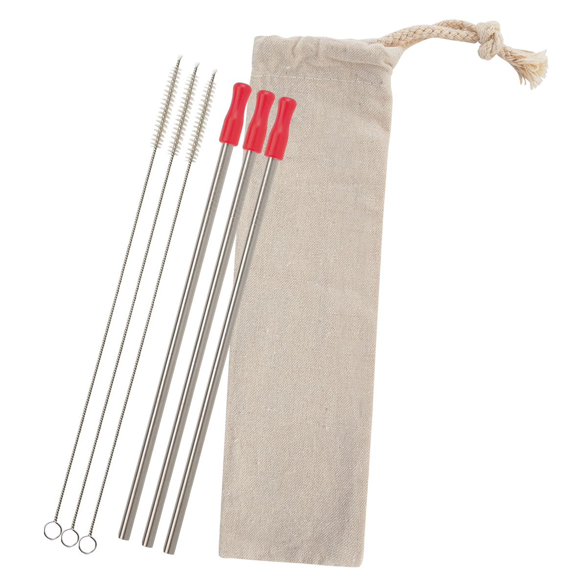 3-Pack Stainless Straw Kit with Cotton Pouch 1