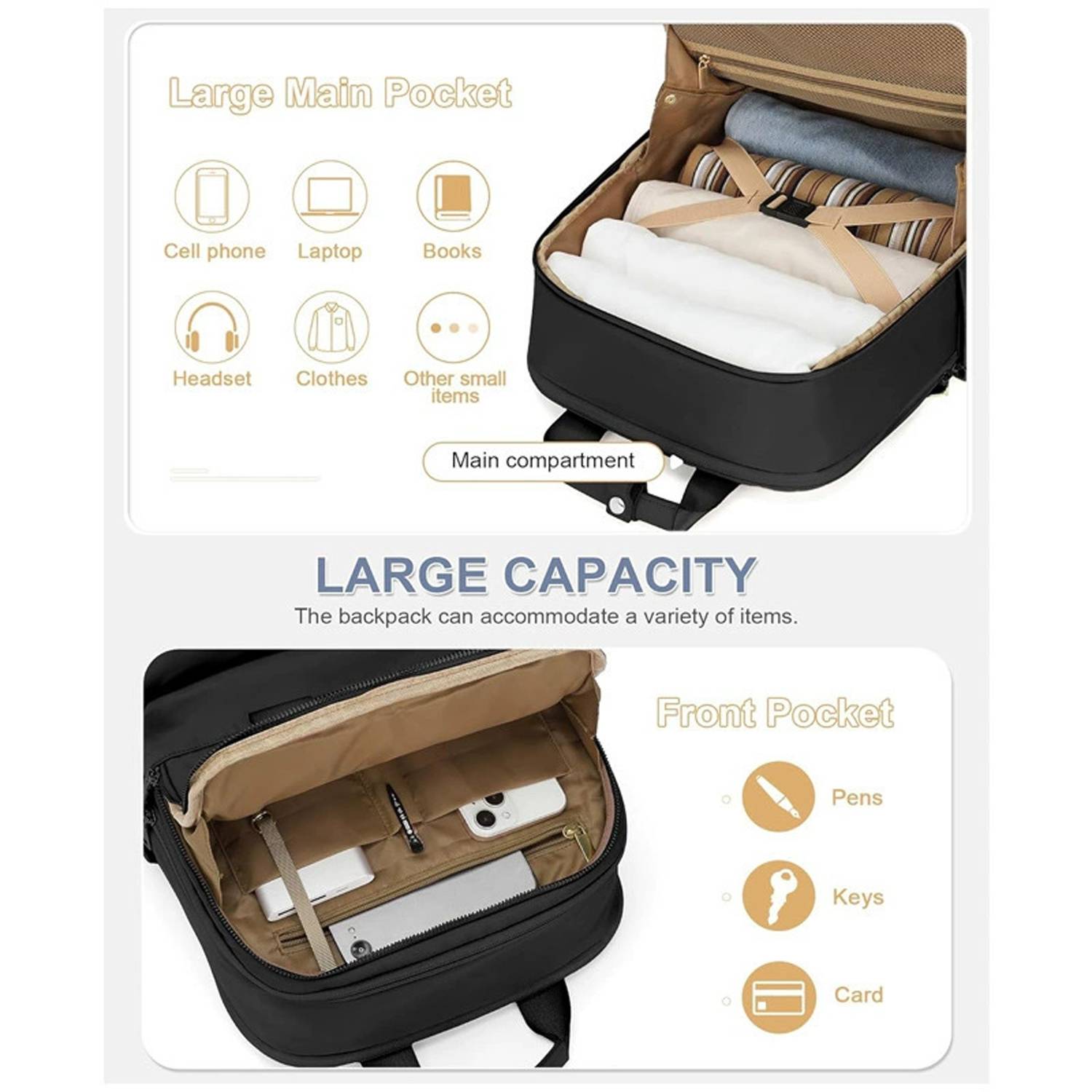 Waterproof Large Capacity Nylon Travel Backpack 2