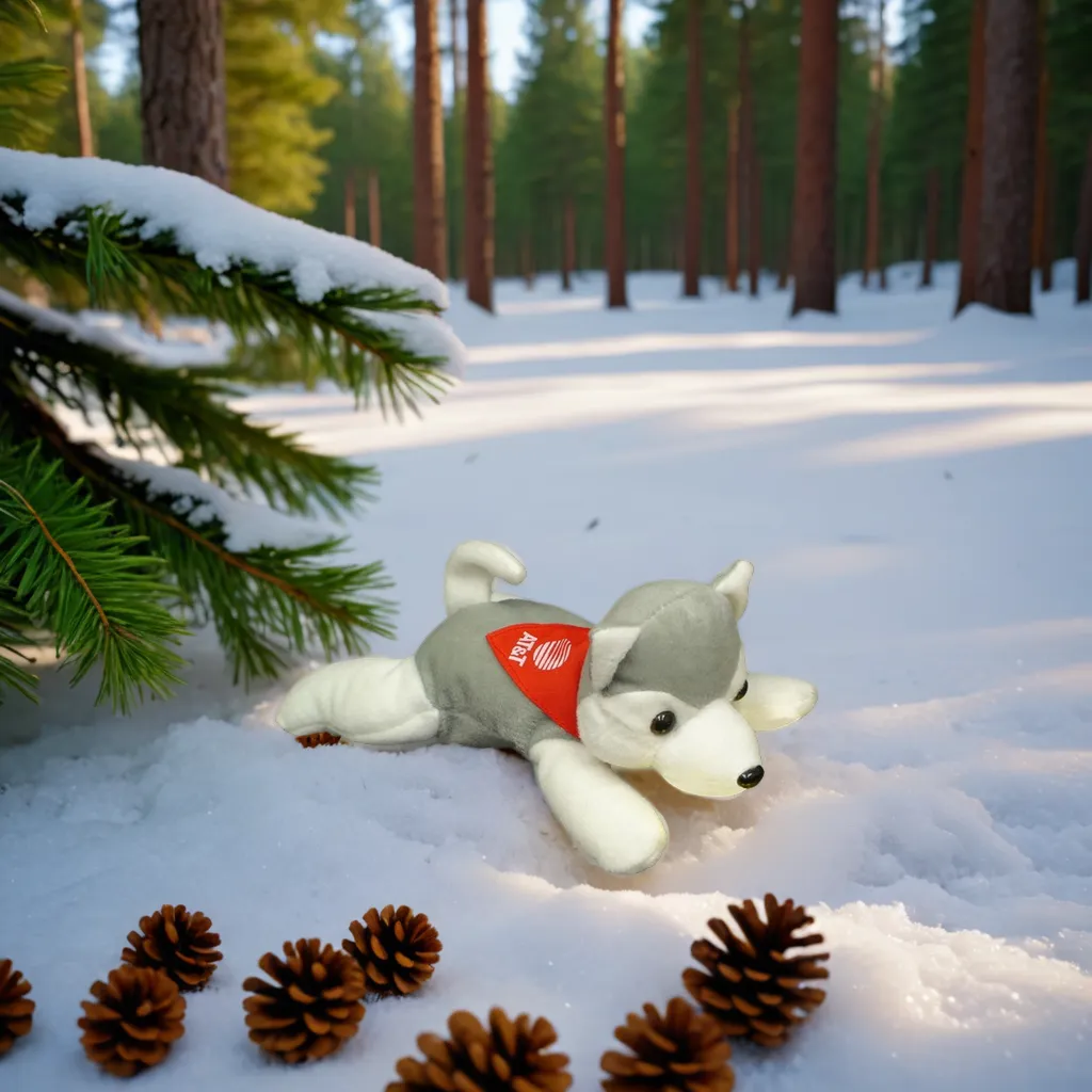 8" Laying Down Beanie Husky 3