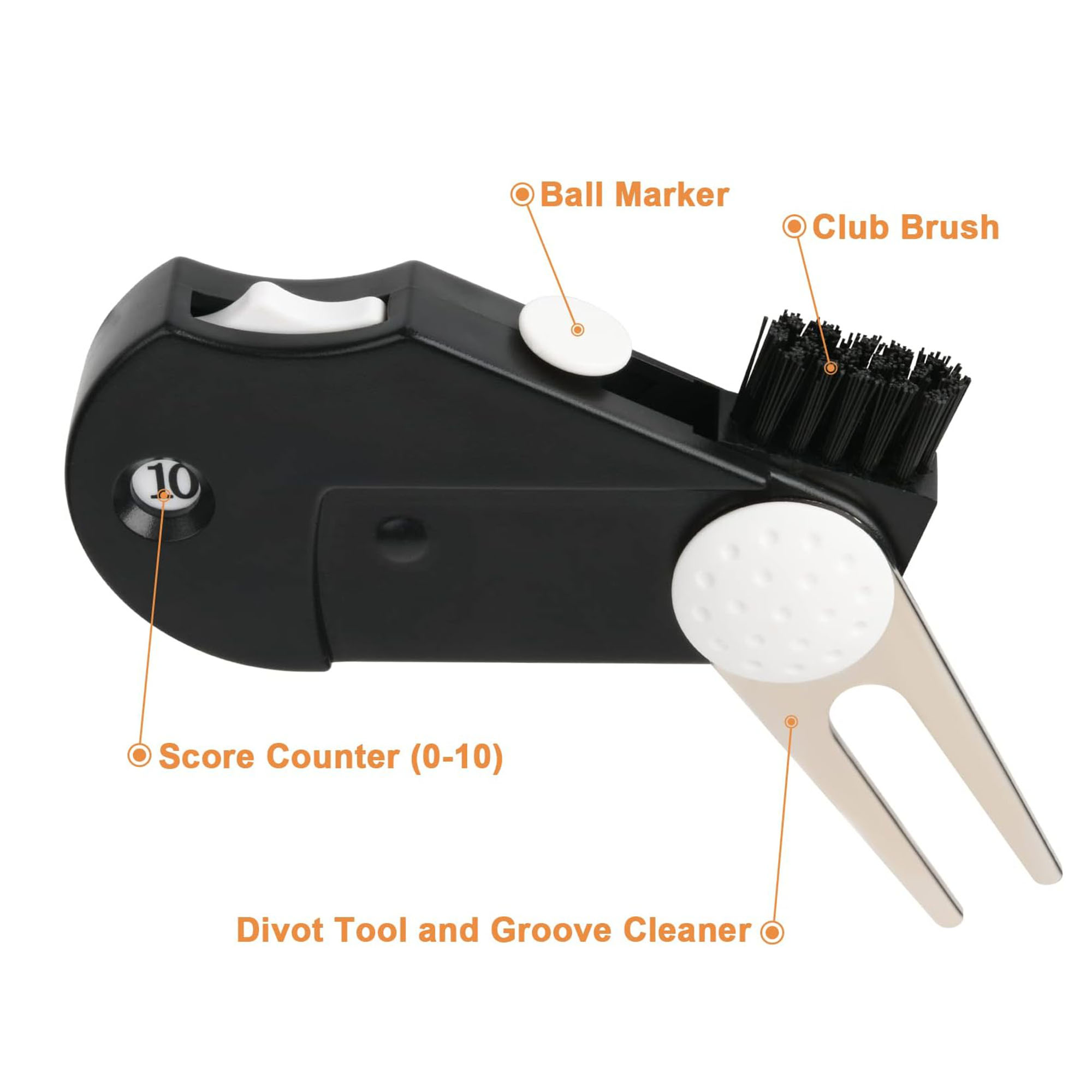Foldable Multi-functions 5 in 1 Golf Tool 2