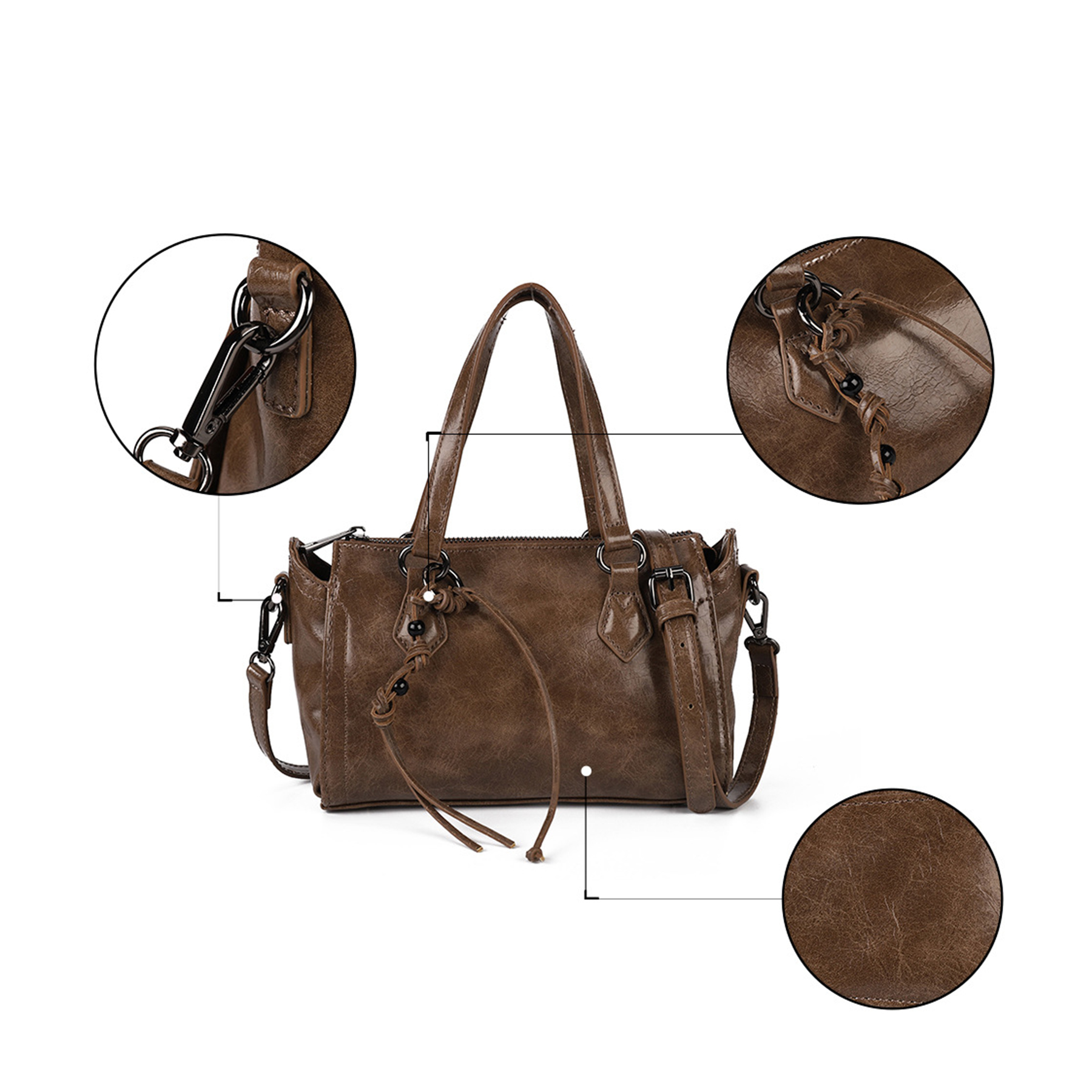 PU Top Handle Satchel for Women, custom messenger bag with logo imprint 4