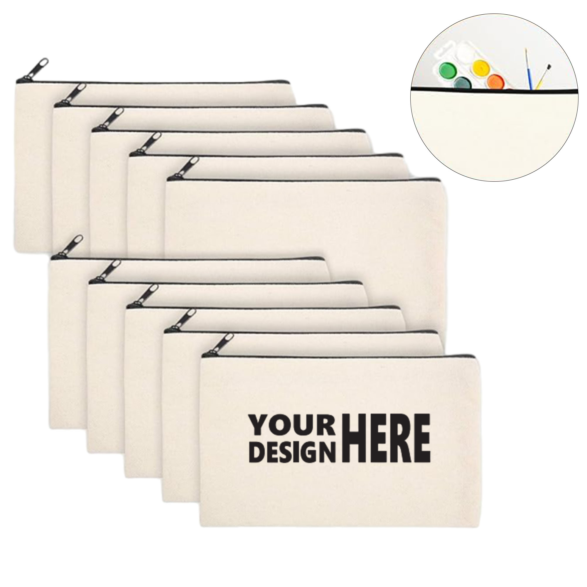 Customizable School Canvas Pencil Case 3