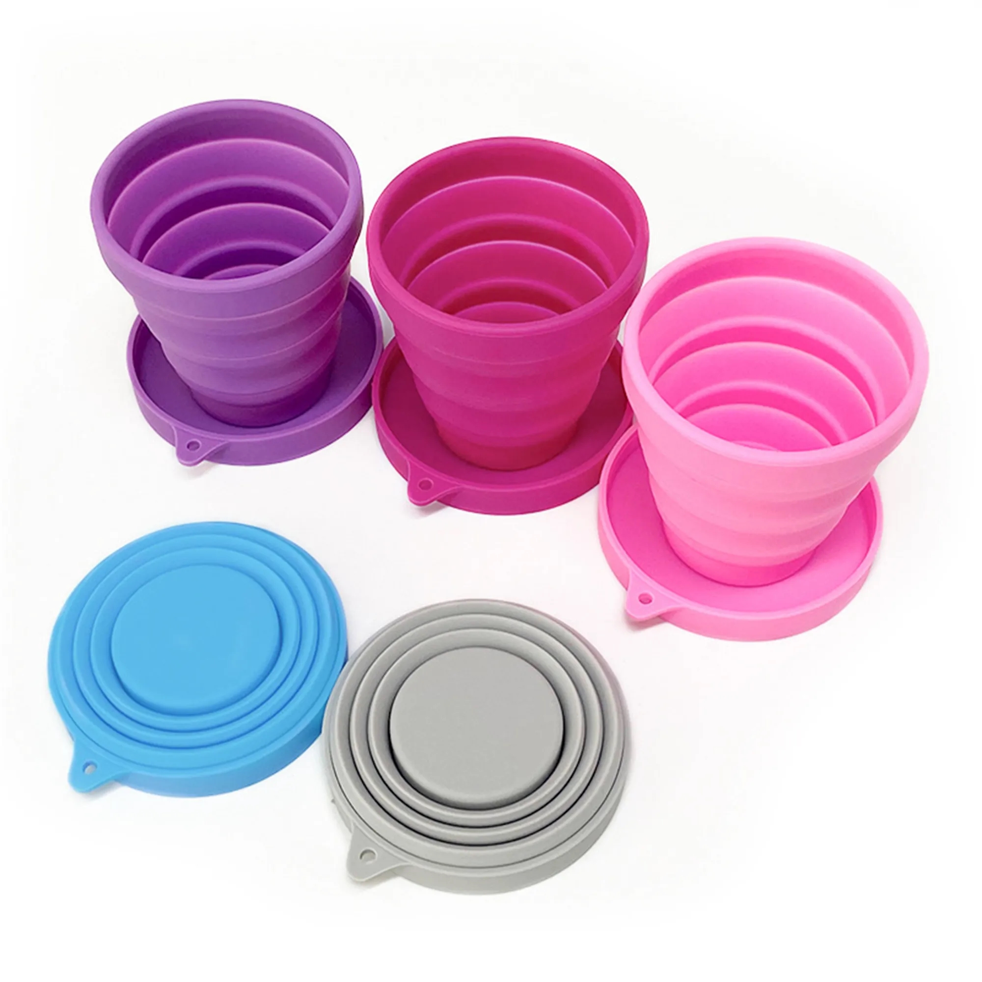 Silicone Collapsible Travel Cup with Lid 5