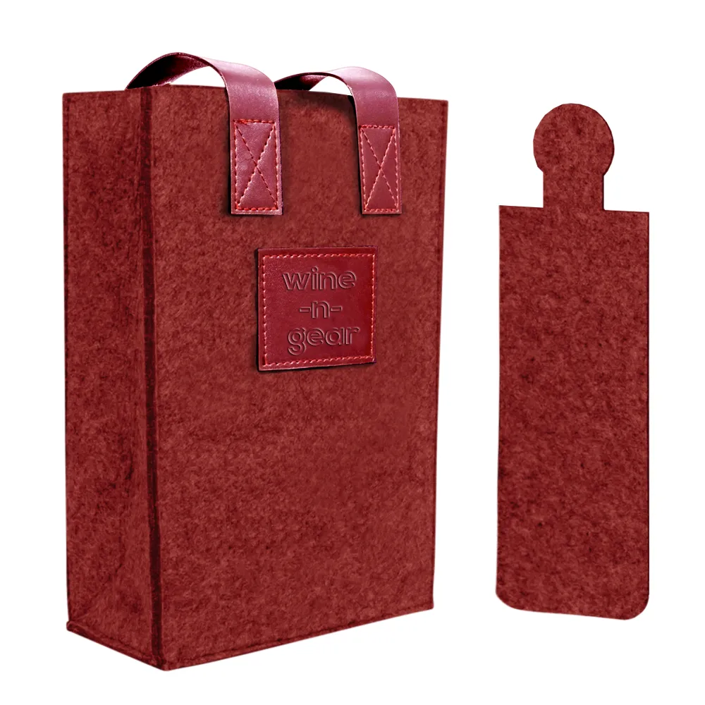 2-Bottle Felt Wine Tote 10