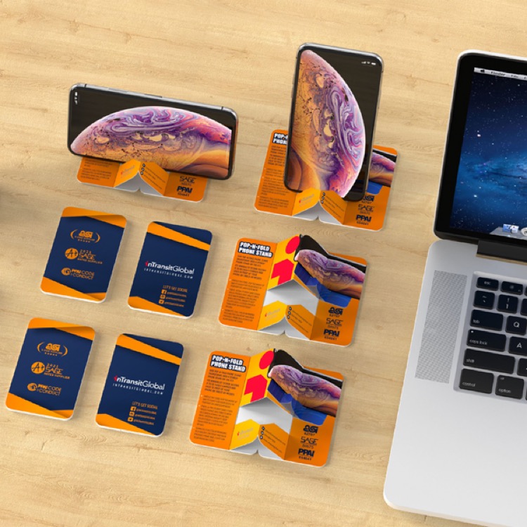 Pop-N-Fold Business Card Phone & Tablet Stand 6