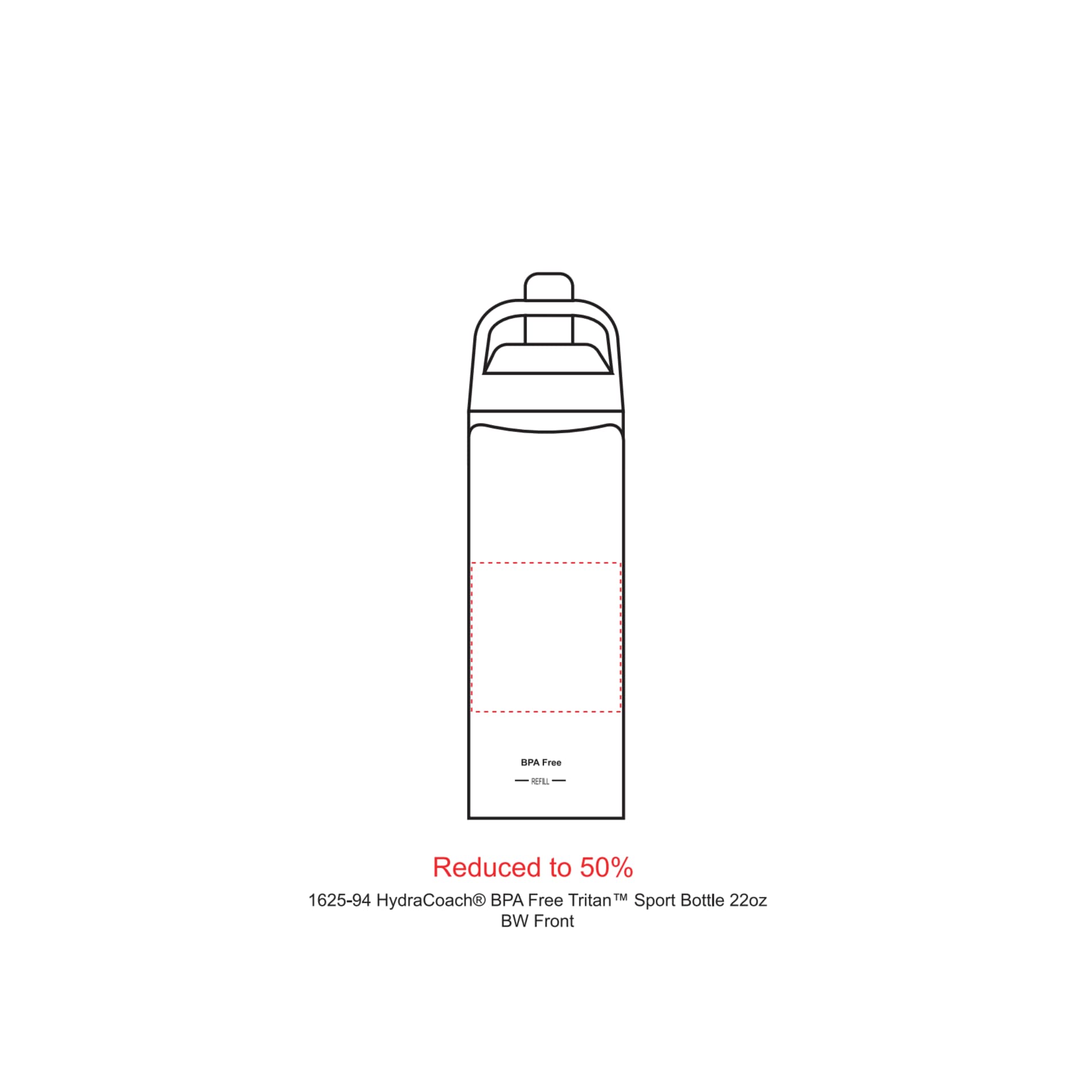 HydraCoach® BPA Free Tritan™ Sport Bottle 22oz 33