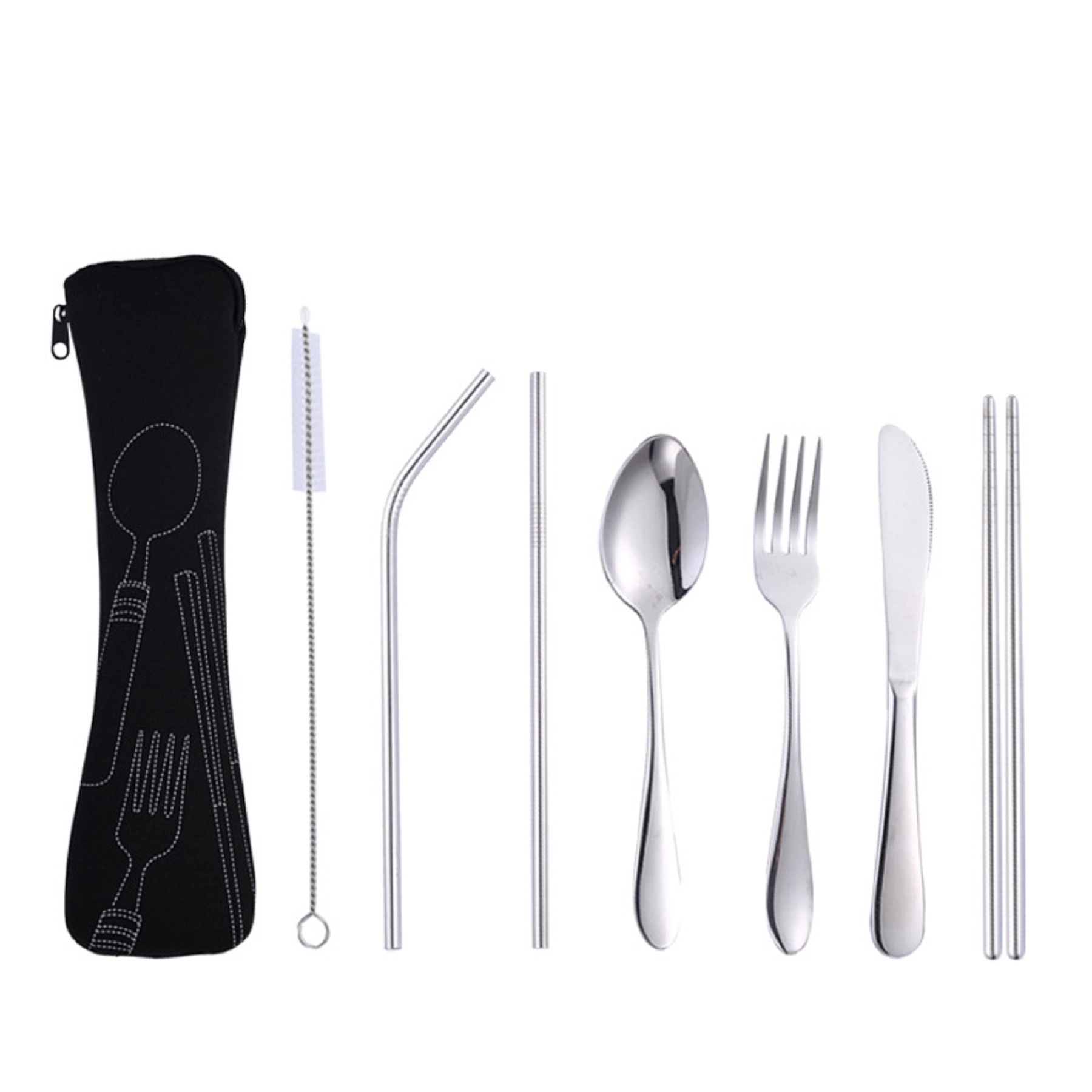 Stainless Steel Cutlery 7 Piece Set with Neoprene Bag 8