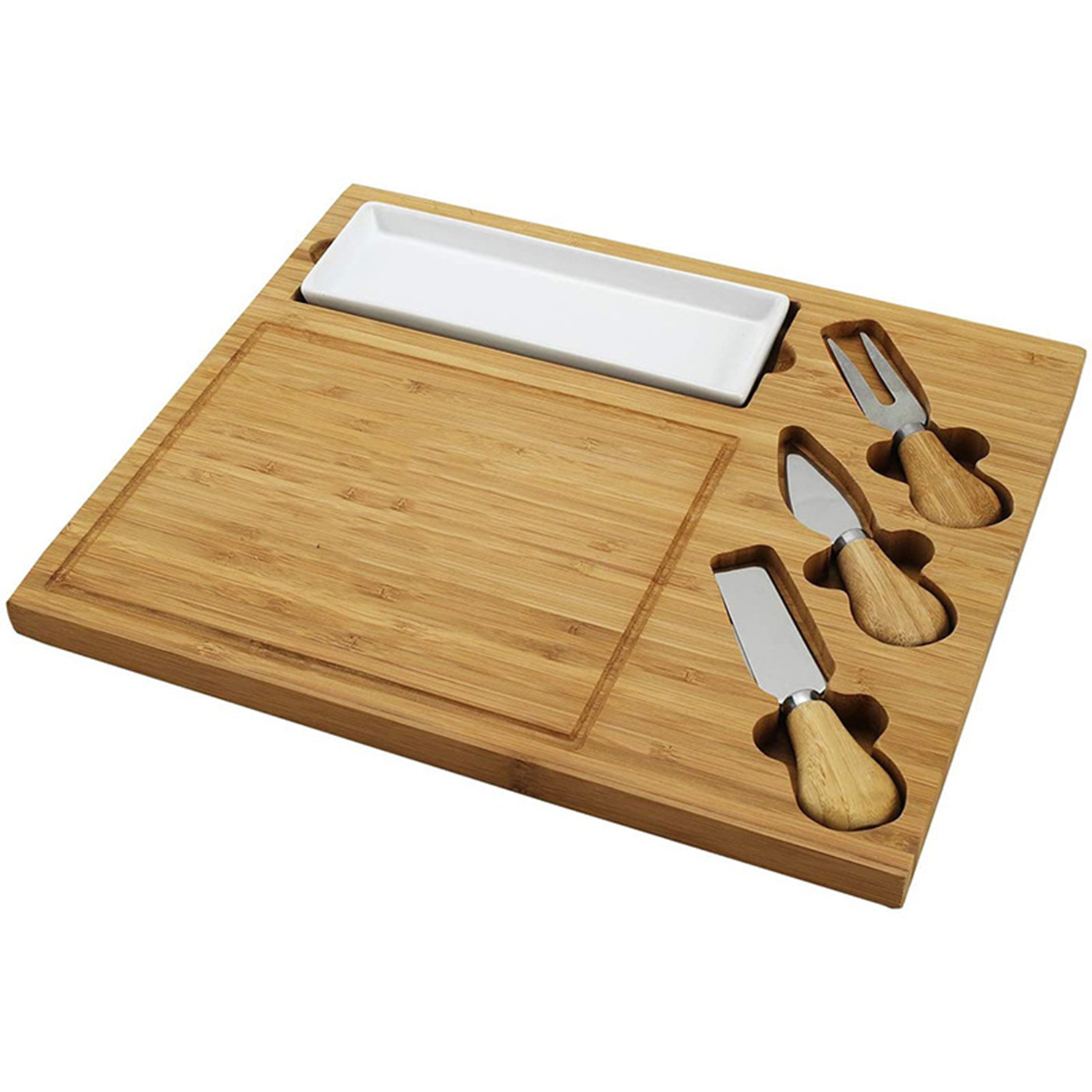 Bamboo Square Cheese Board Set 4