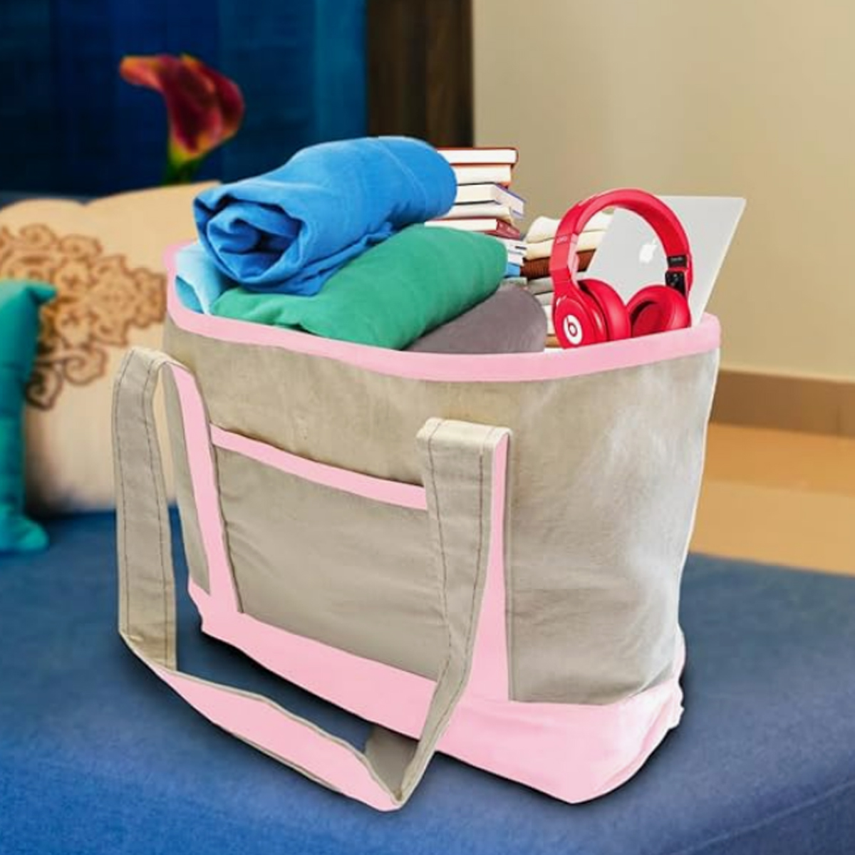 Customizable Canvas Boat Tote Bag with Logo Imprint, custom tote bag with logo imprint 4