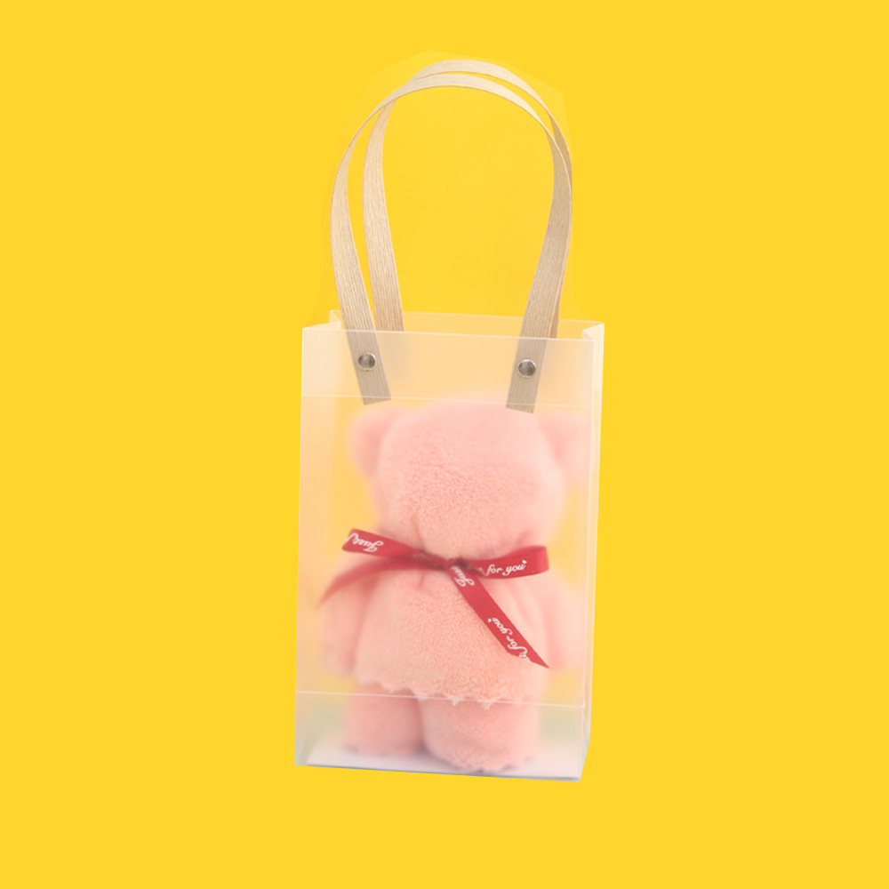 Coral velvet bear towel 4