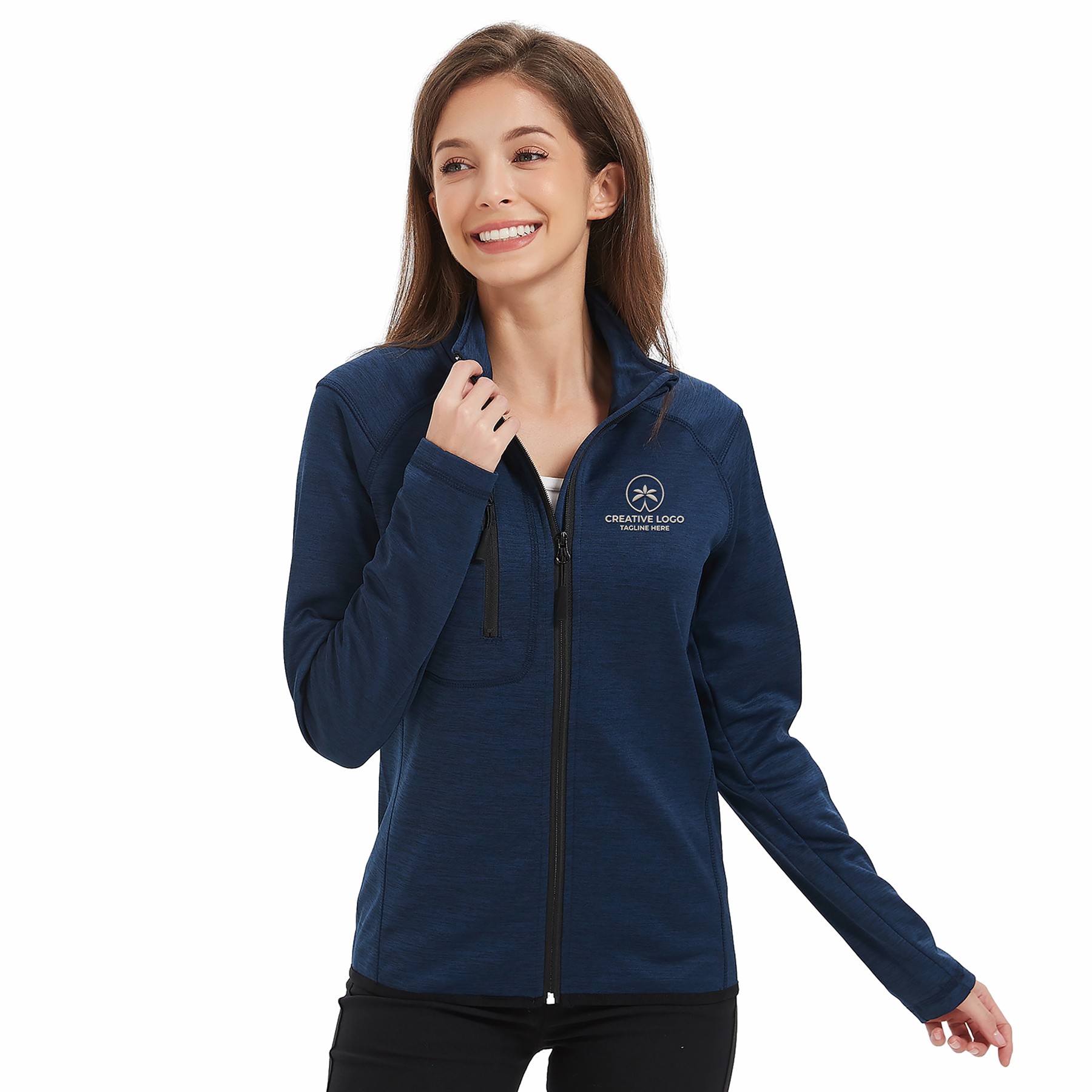 Women's Full Zip Brushed Back Fleece Jacket 8.0 Oz 1