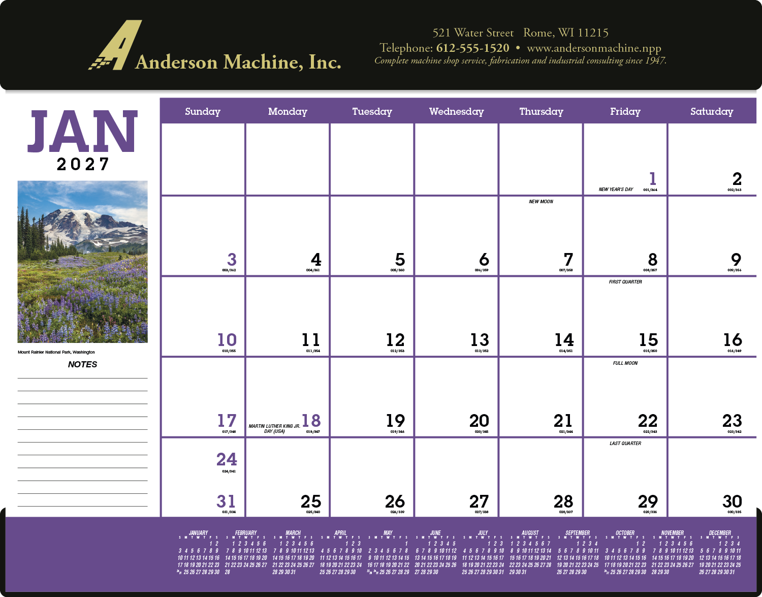 Triumph® Calendars Scenic Desk Pad 25
