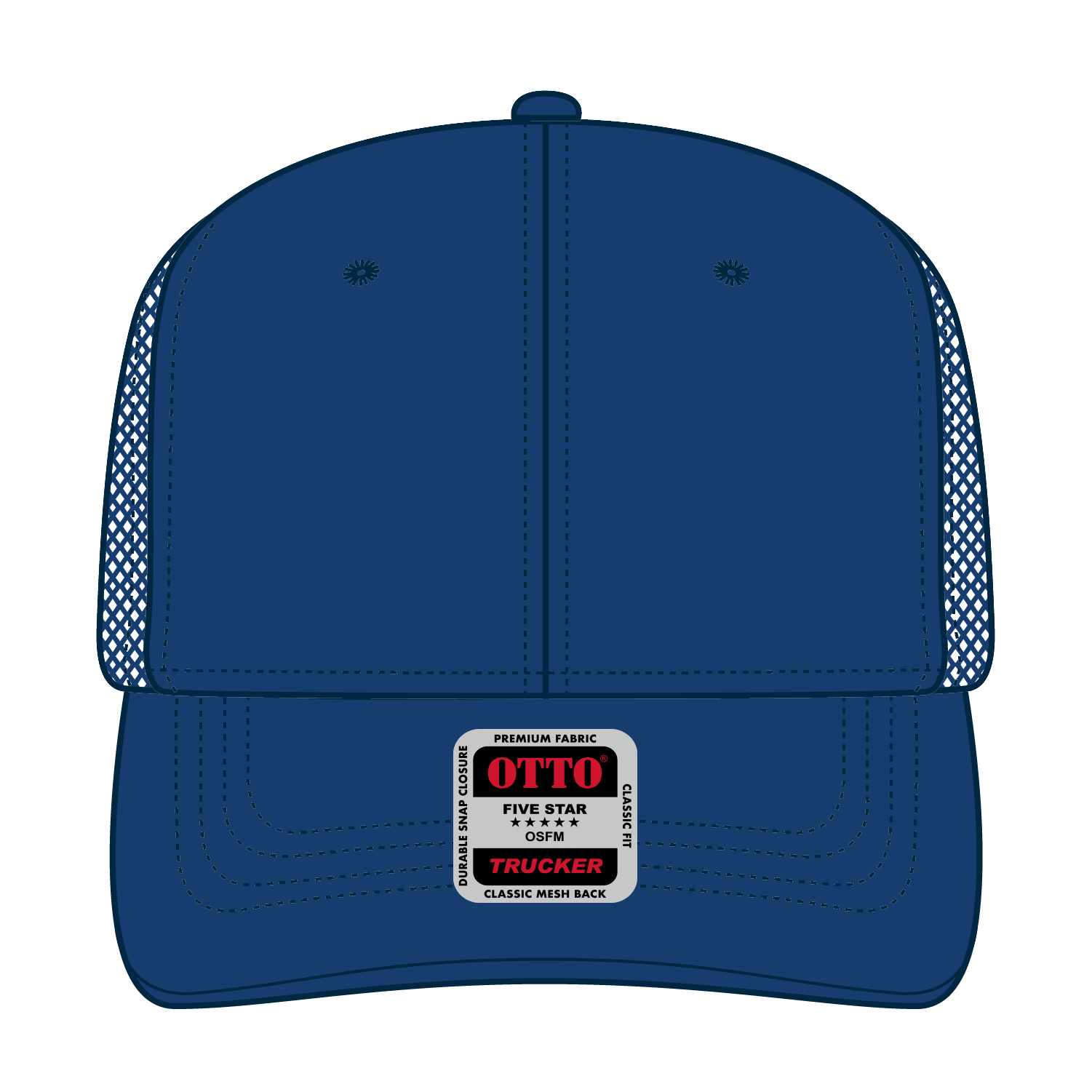 OTTO CAP® 6 Panel Mid Profile Mesh Back Trucker Hat 3
