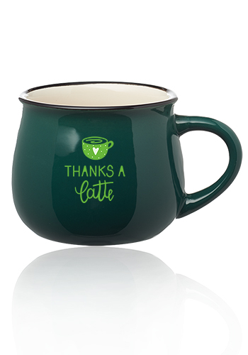 12 oz. Two Tone Glossy Pottery Coffee Mugs 5