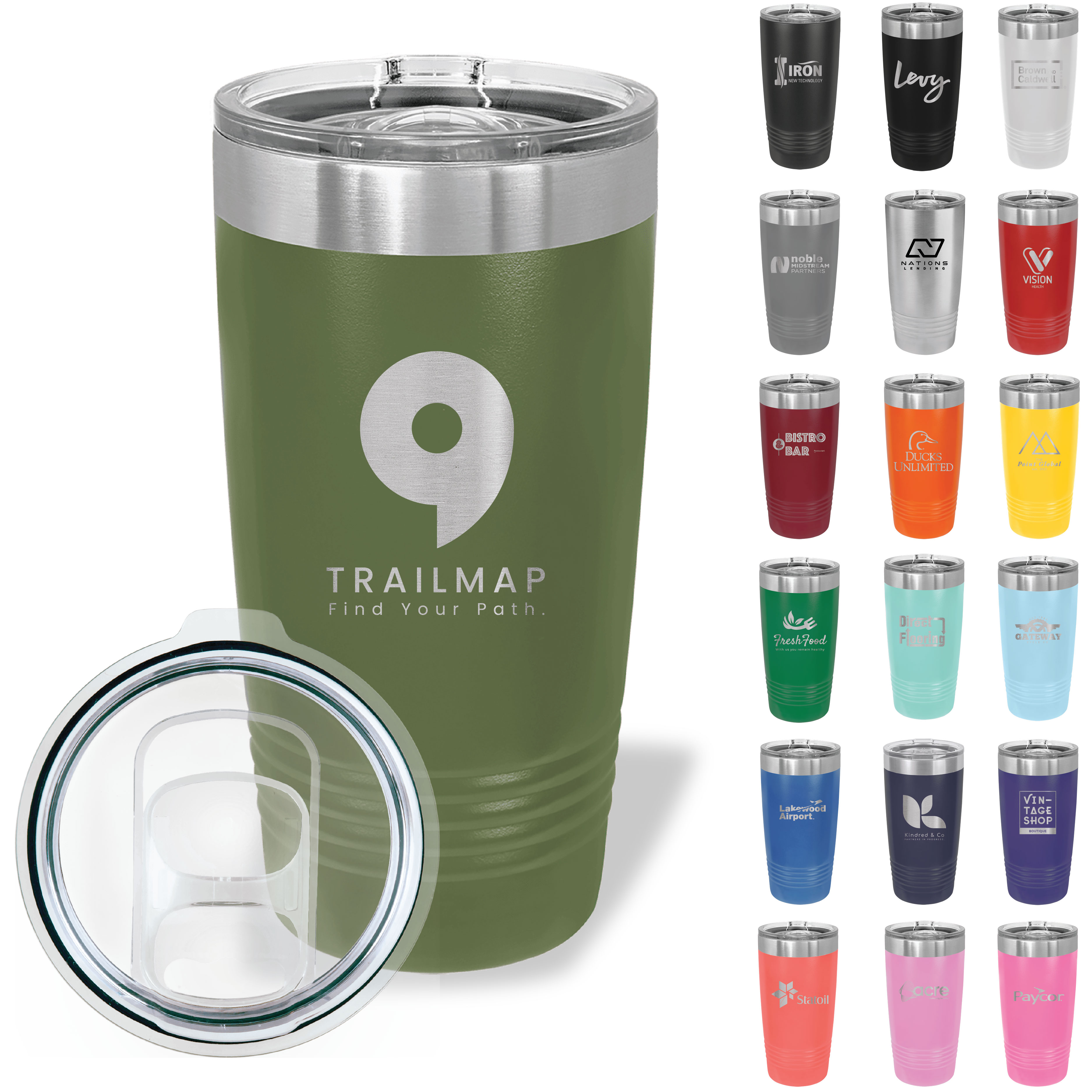20 Oz Polar Camel Stainless Steel Tumbler with Sliding Lid