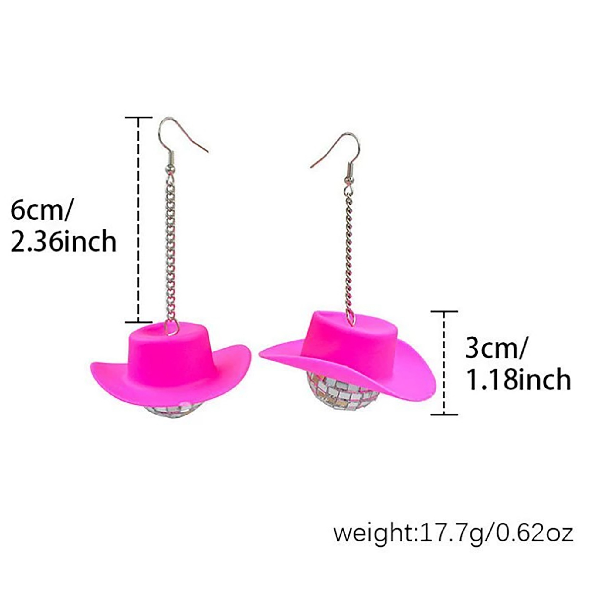 Disco Ball Cowboy Hat Earrings 3