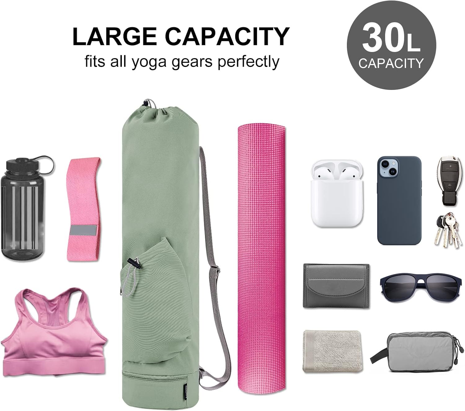 Yoga Mat Bag with Water Bottle Pocket 1