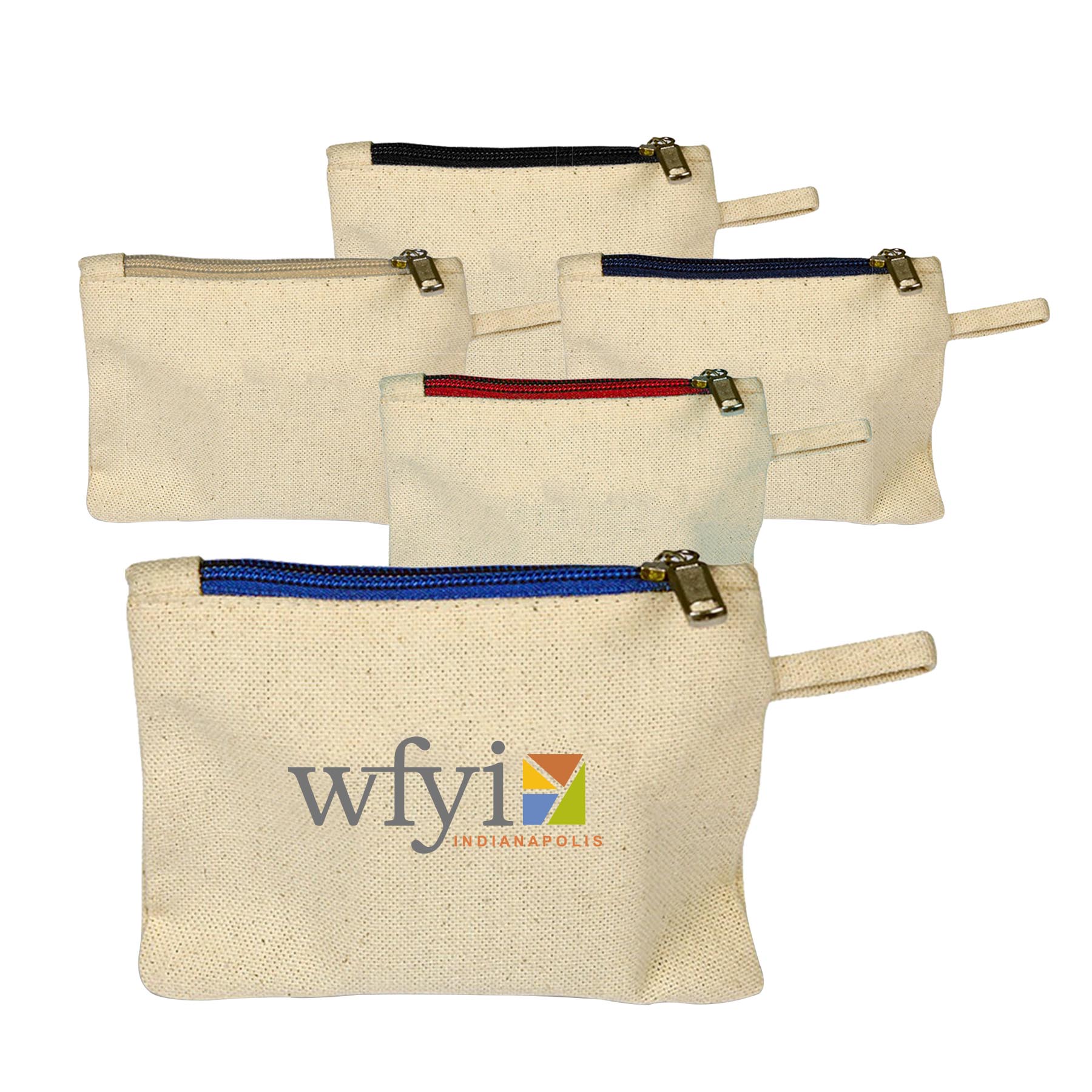 12 oz. 100% Cotton Canvas Card Pouch w/Color Zipper 4