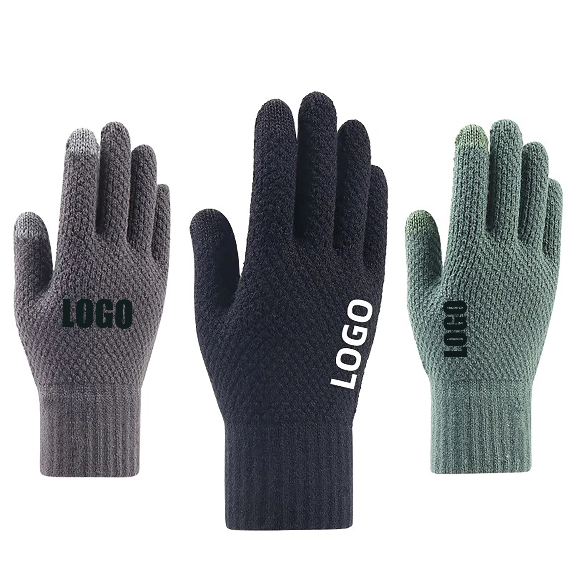 Warm touch screen knitted gloves 1