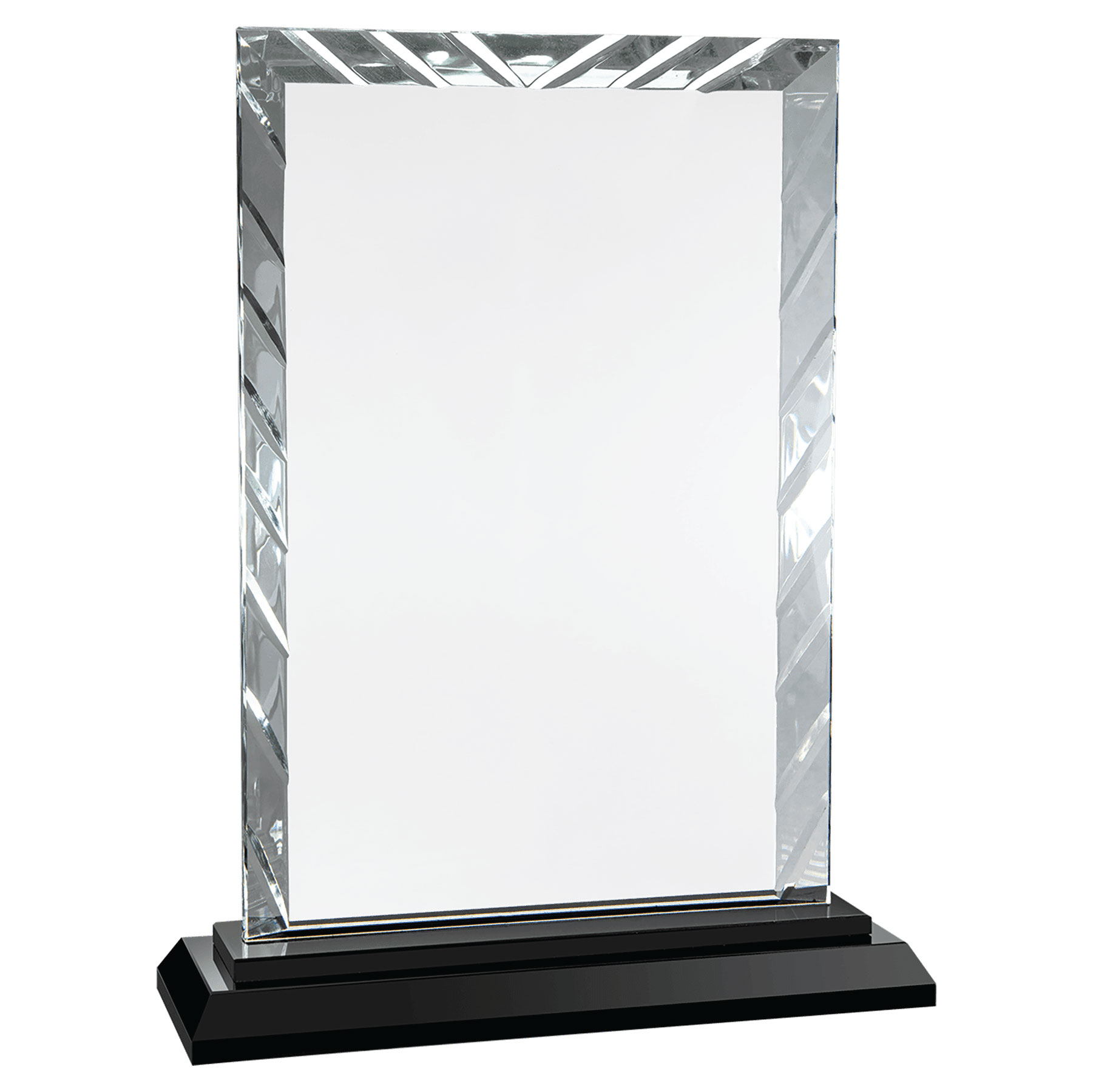 9" Rectangle Accent Glass on Black Base 2