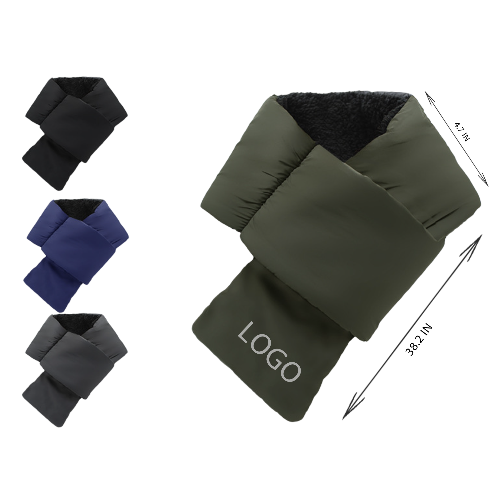 MOQ 10 PCS Winter Fleece Thermal Scarf 2