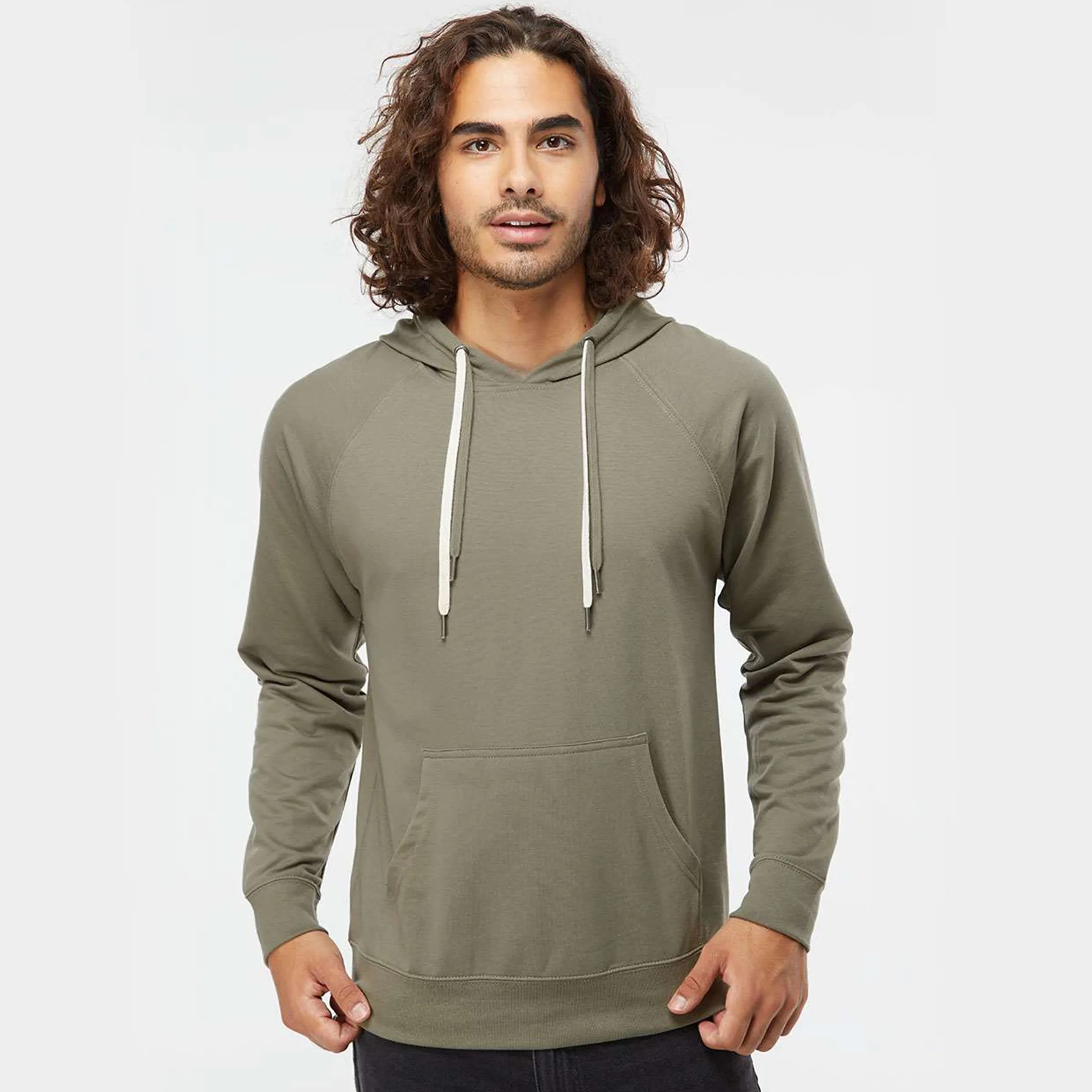 Unisex Lightweight Loopback Terry Hooded Pullover 36