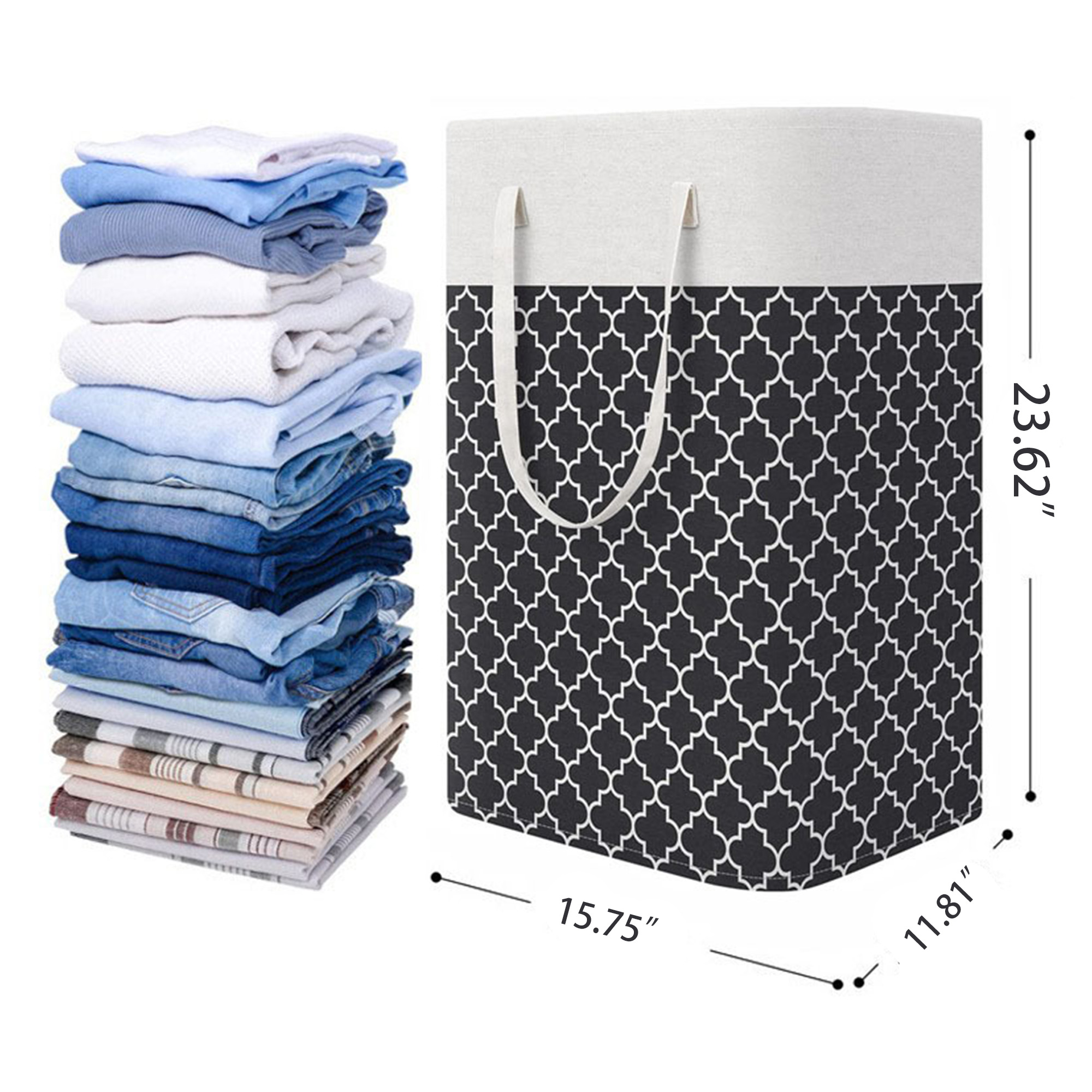 15.75"x11.81"x23.62" Collapsible Laundry Storage Basket 1
