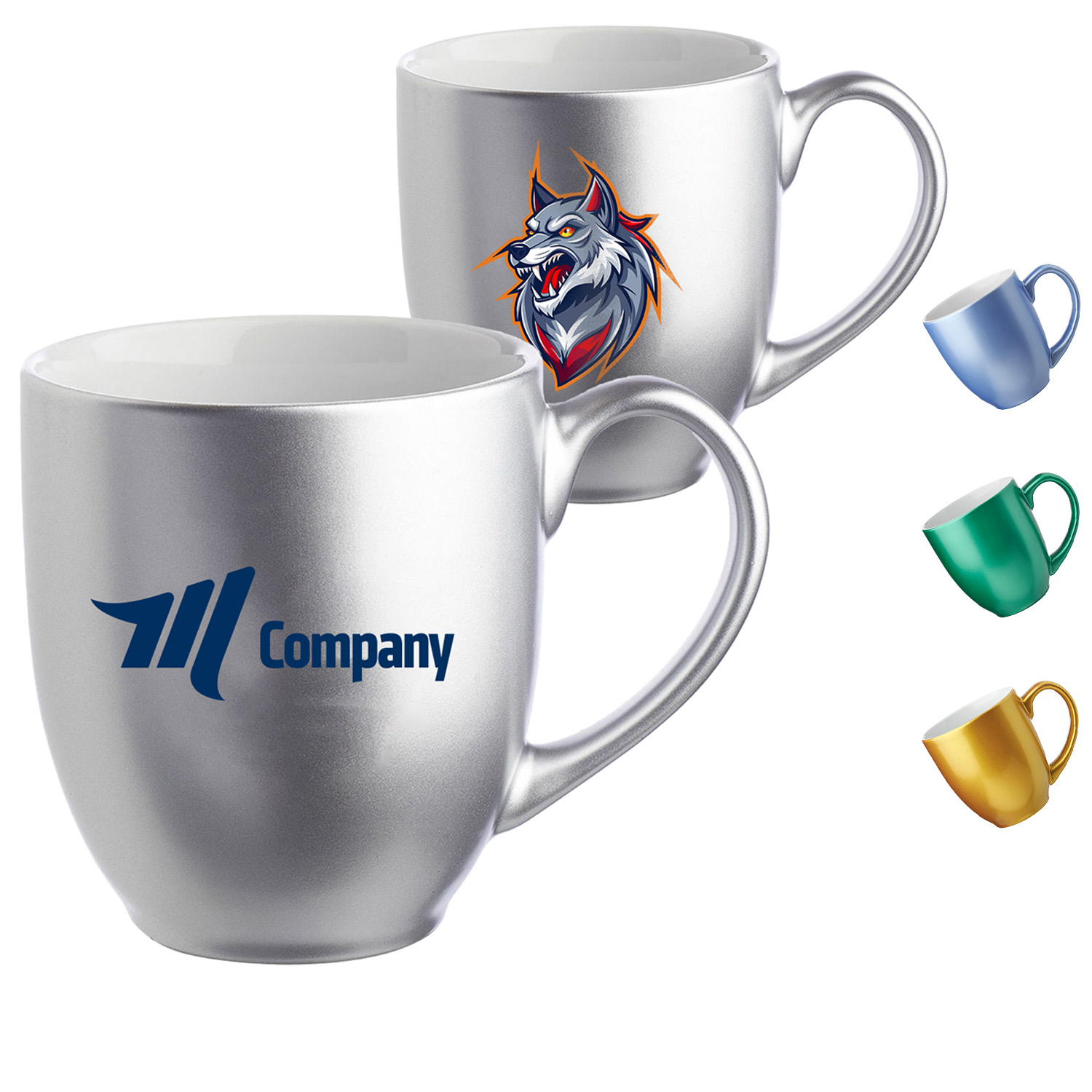 16oz. Metallic Color Bistro Coffee Mugs 2