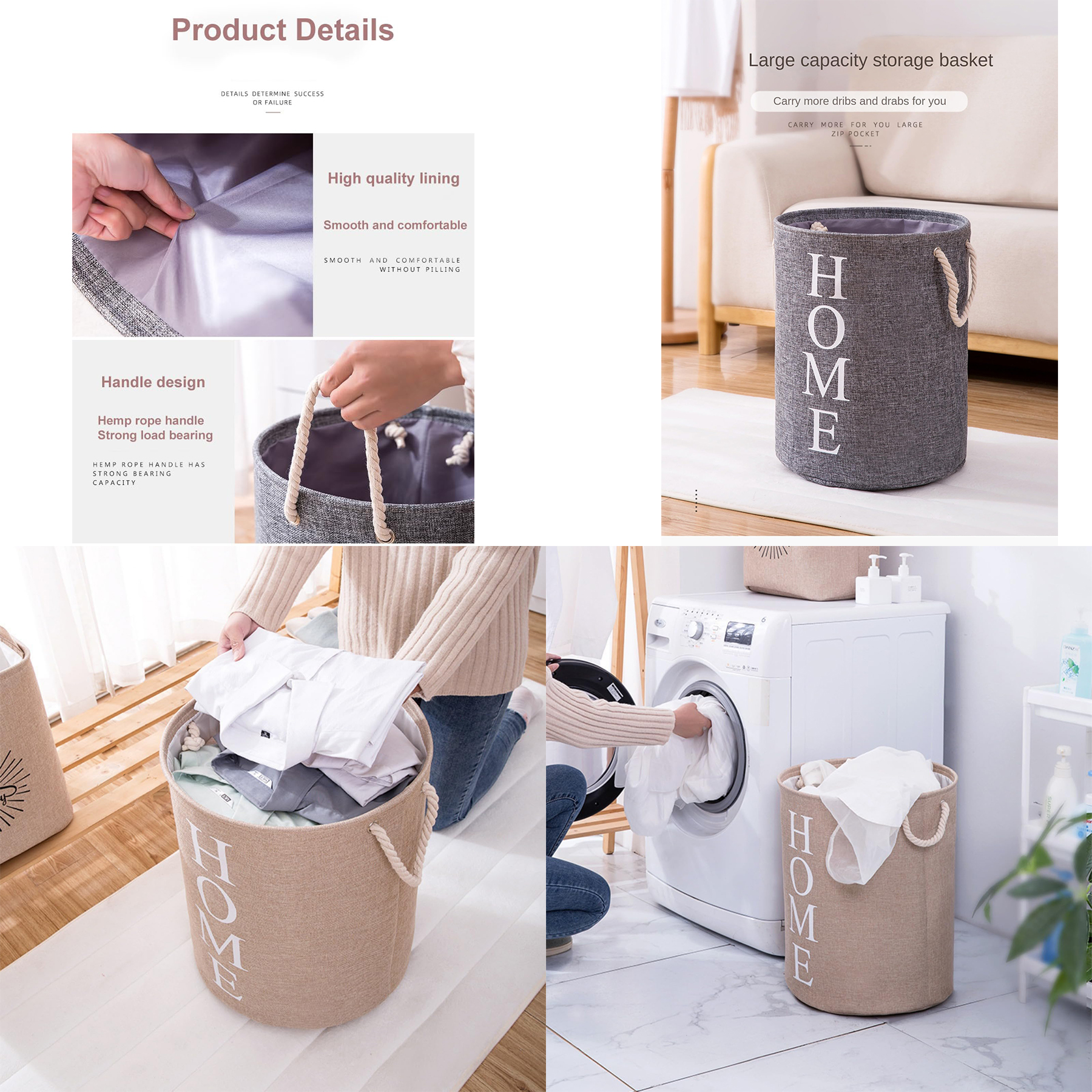 60L Large Laundry Basket 2