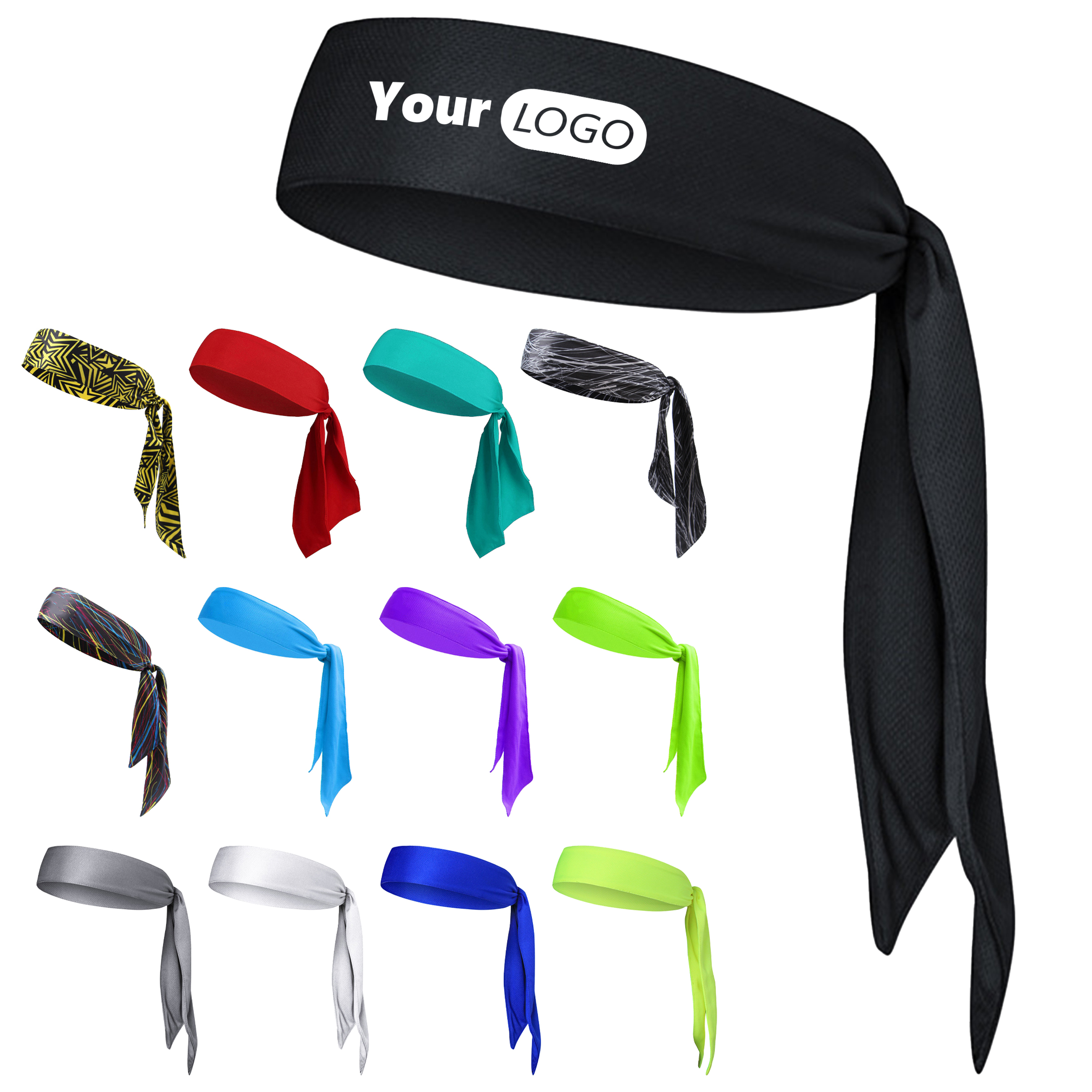Polyester Solid Color Sports Sweatshirt Headband 11