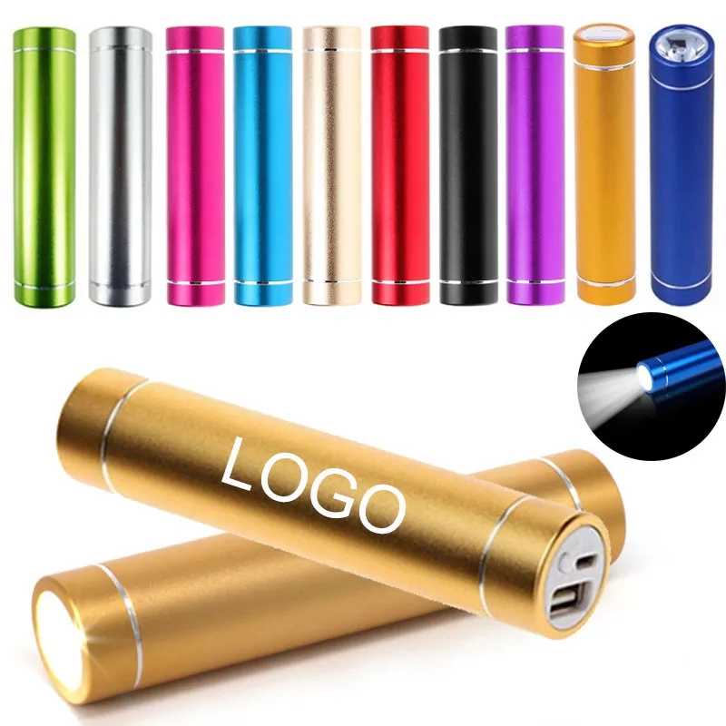 Portable Cylinder LED Flash Light Power Bank 3
