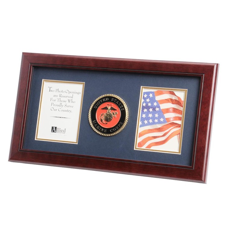 U.S. Marine Corps Medallion 4-Inch by 6-Inch Double Picture Frame 2