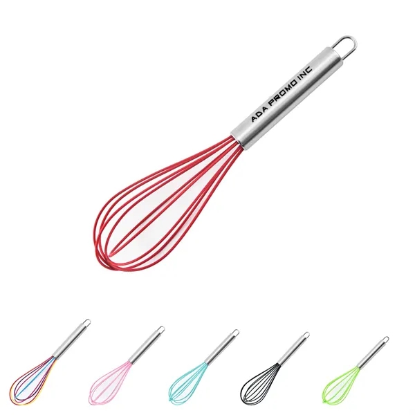 Stainless Steel & Silicone Non-Stick Coated Small Whisk