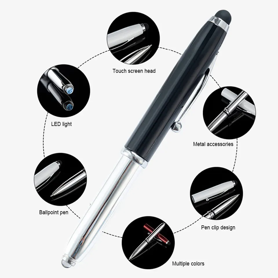 Multifunctional LED Ballpoint Pen With Stylus 3
