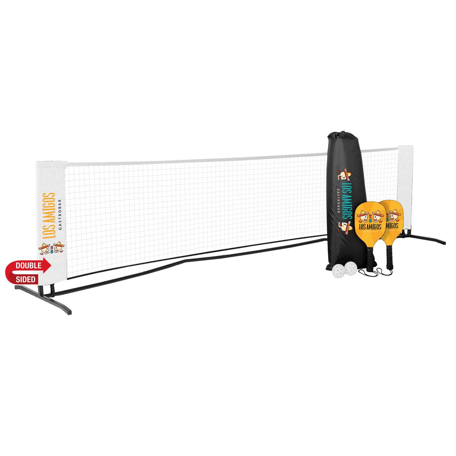 Pickleball Set Plus with Net, Imprinted Net & SS Paddles