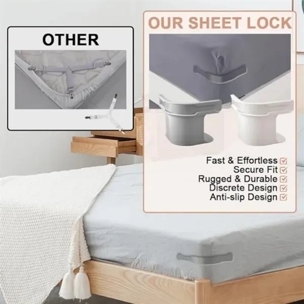 4-Pack Bed Sheet Fastener Set - Secure Mattress Grippers 6